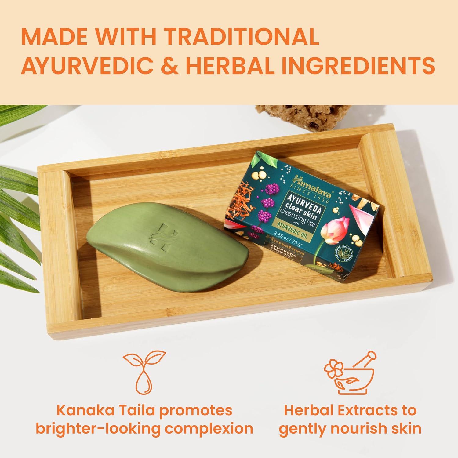 image:imageHimalaya Ayurveda Clear Skin Cleansing Bar with Kanaka Taila Licorice Priyangu amp Sacred Lotus for Nourishing and Brightening HerbalInfused Soap 265 oz 75 g 6 Pack044 Ounce Pack of 6