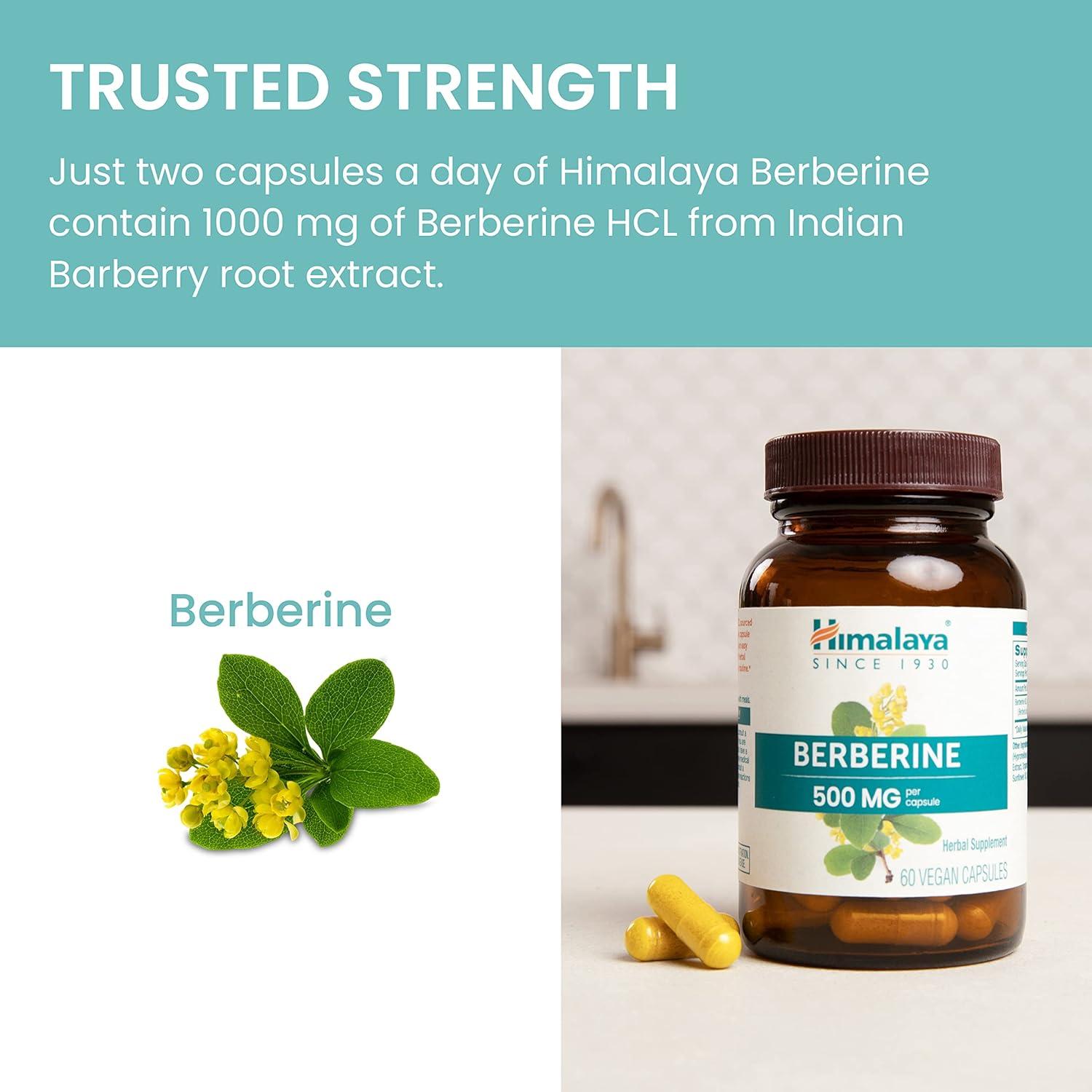 image:imageHimalaya Berberine Herbal Supplement for Supporting Normal Metabolism Immune and Digestive Health Vegan Gluten Free 500 mg 60 Vegetarian Capsules