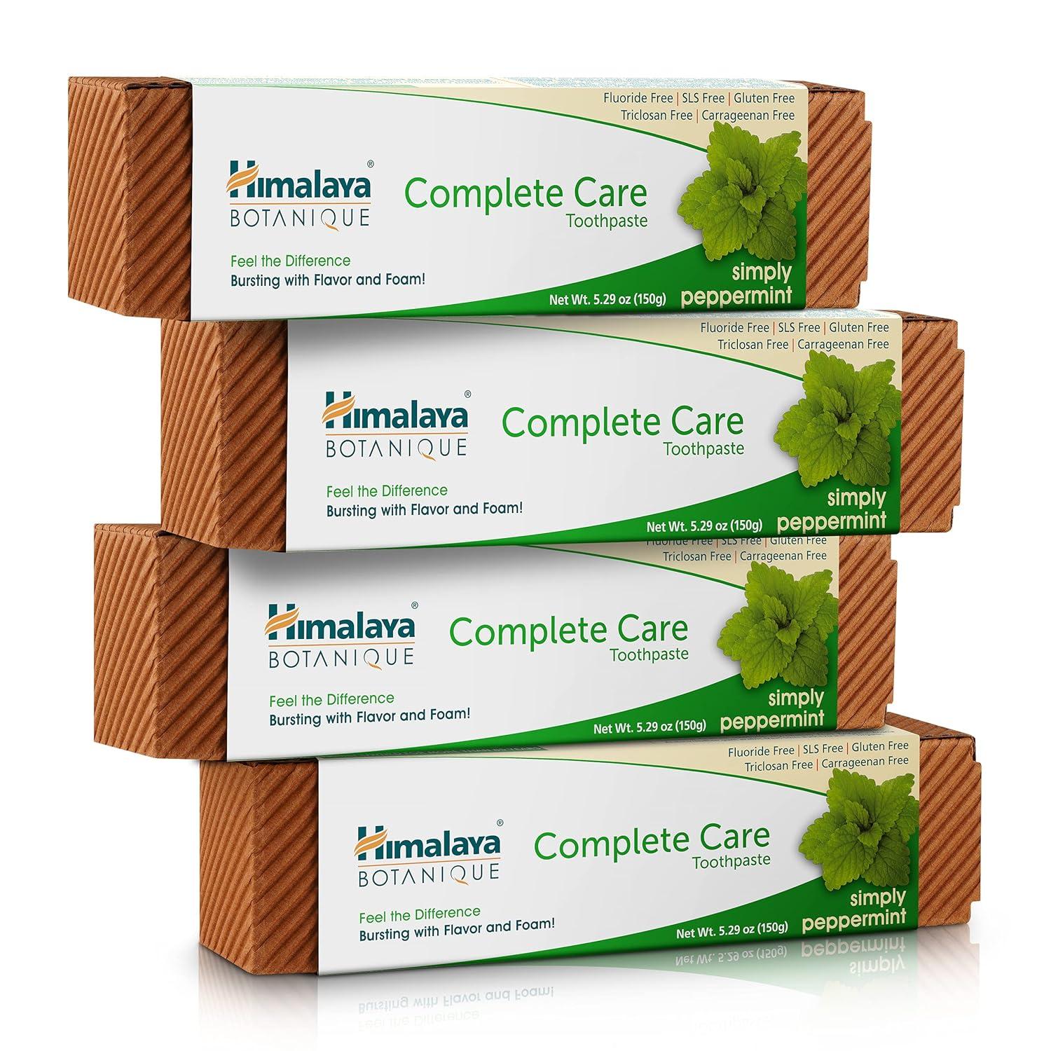 image:imageHimalaya Botanique Complete Care Toothpaste Herbal Peppermint Flavor Fights Plaque Freshens Breath Fluoride Free No Artificial Flavors SLS Free Cruelty Free Foaming 529 Oz 4 PackPeppermint