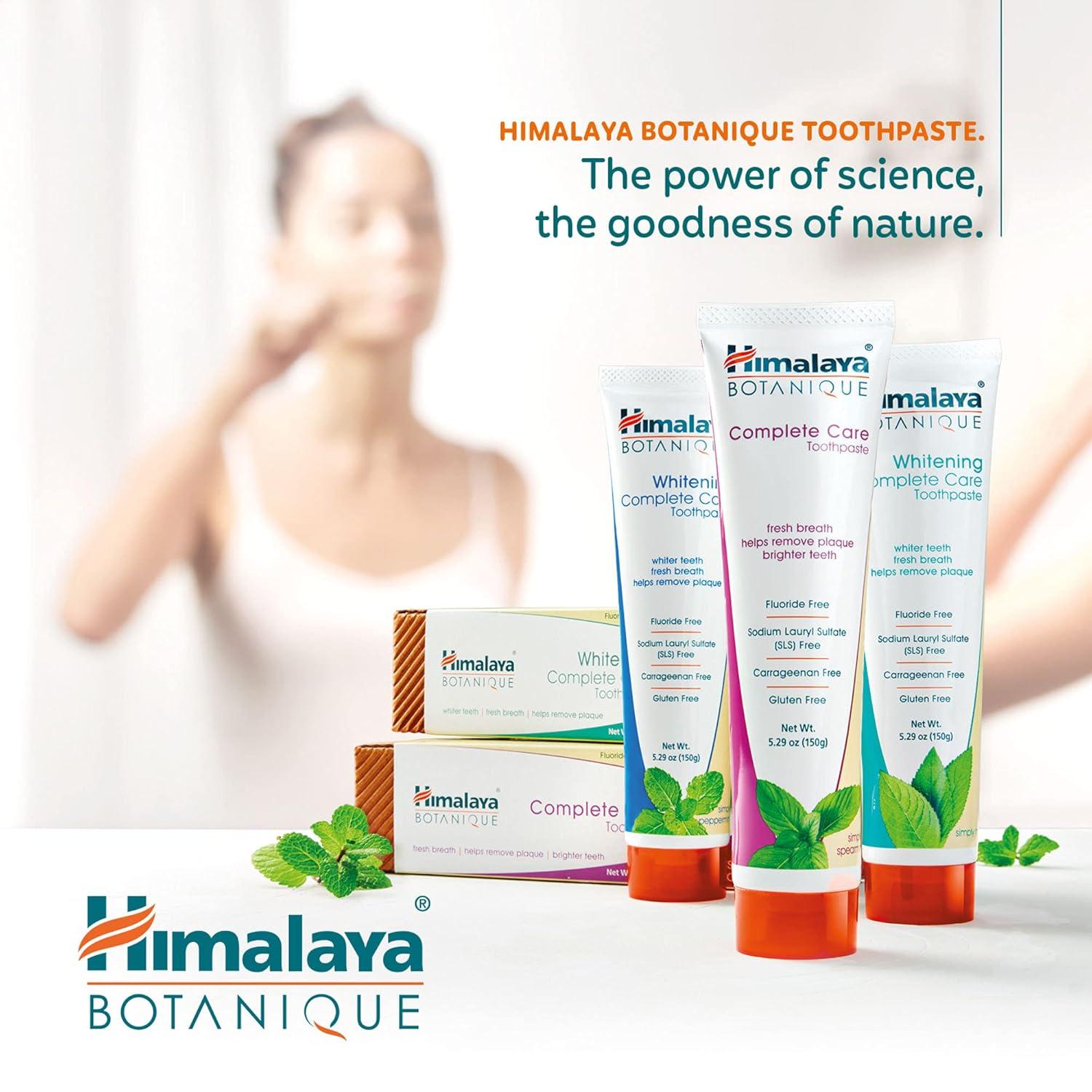 image:imageHimalaya Botanique Complete Care Toothpaste Herbal Peppermint Flavor Fights Plaque Freshens Breath Fluoride Free No Artificial Flavors SLS Free Cruelty Free Foaming 529 Oz 4 PackSpearmint