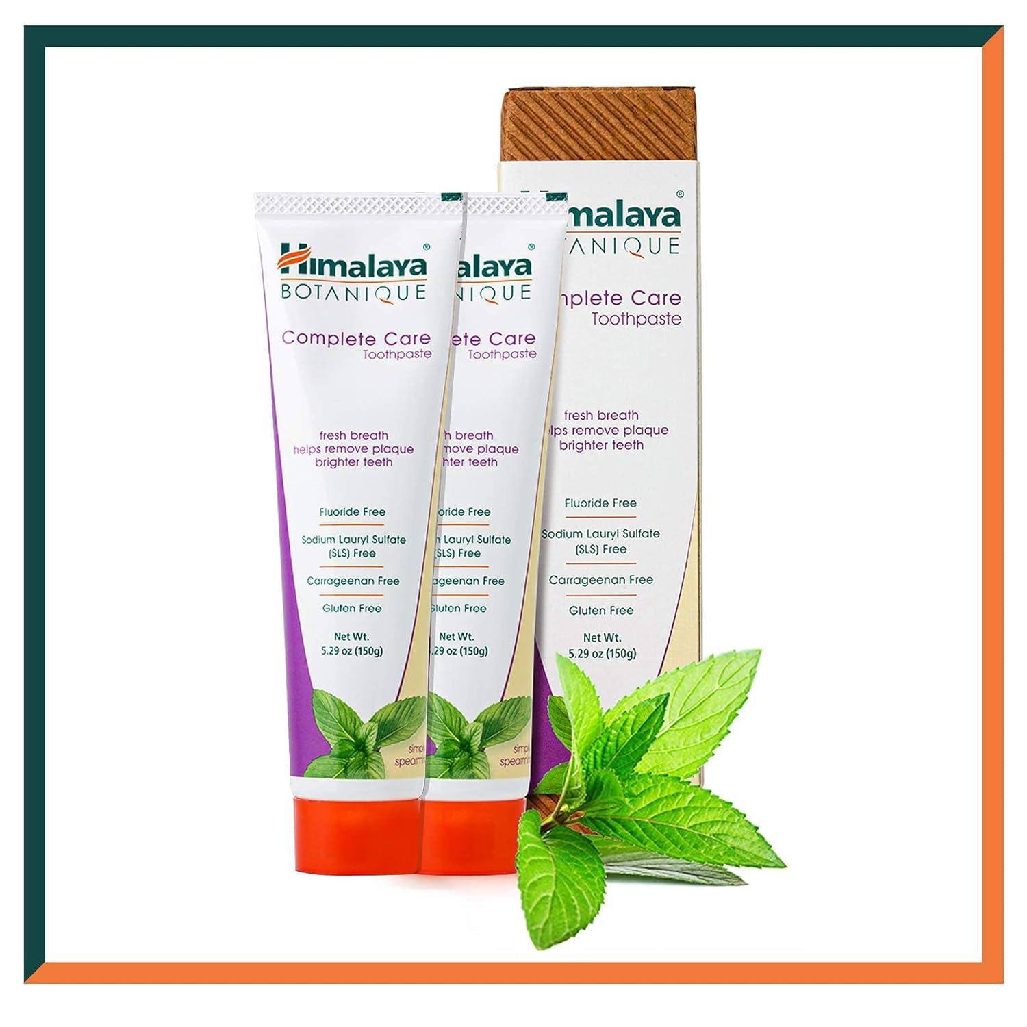 image:imageHimalaya Botanique Complete Care Toothpaste Herbal Peppermint Flavor Fights Plaque Freshens Breath Fluoride Free No Artificial Flavors SLS Free Cruelty Free Foaming 529 Oz 4 PackSpearmint
