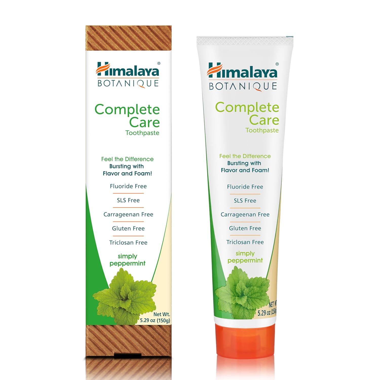 image:imageHimalaya Botanique Complete Care Toothpaste Herbal Peppermint Flavor Fights Plaque Freshens Breath Fluoride Free No Artificial Flavors SLS Free Cruelty Free Foaming 529 Oz 4 PackPeppermint