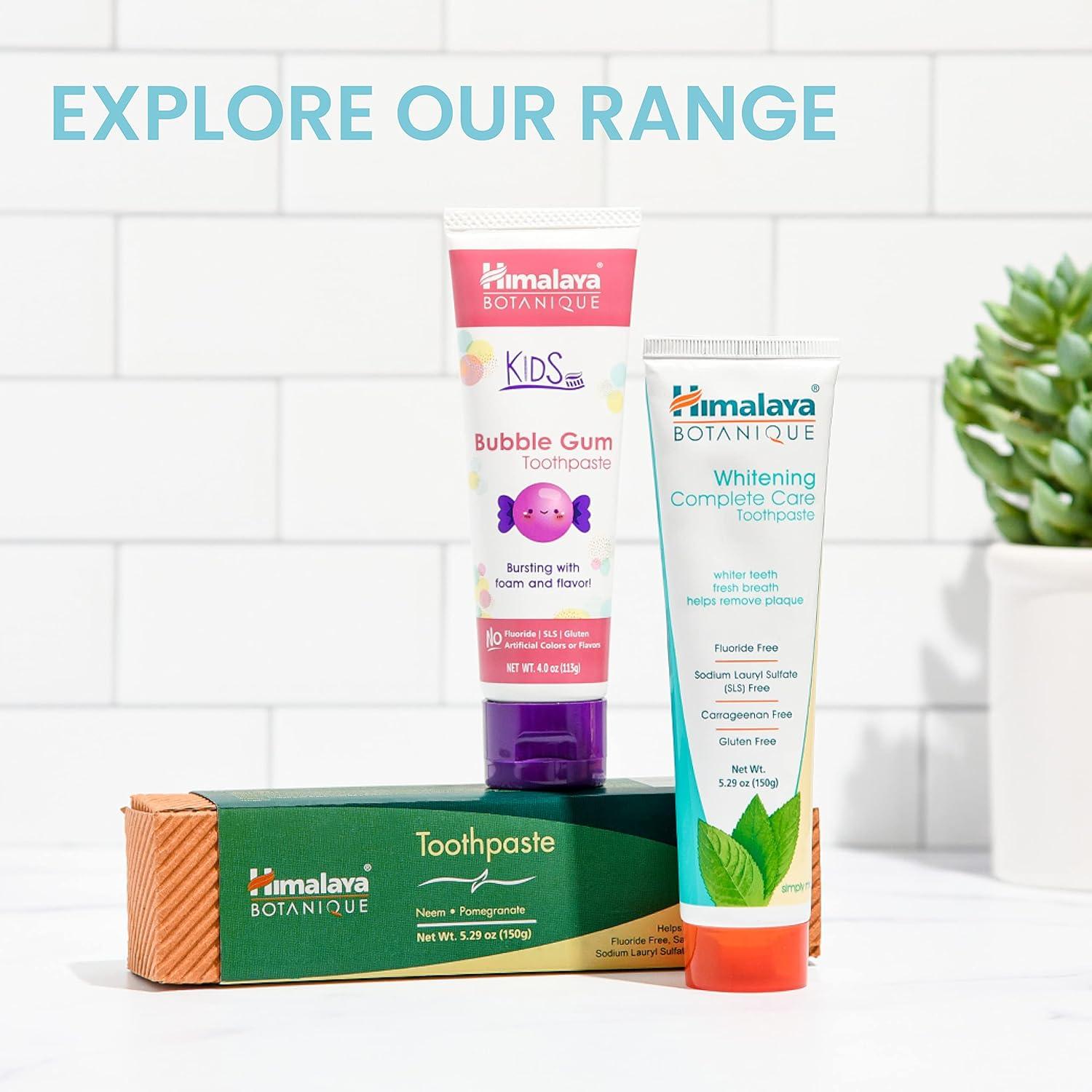 image:imageHimalaya Botanique Complete Care Toothpaste Herbal Peppermint Flavor Fights Plaque Freshens Breath Fluoride Free No Artificial Flavors SLS Free Cruelty Free Foaming 529 Oz 4 PackSpearmint