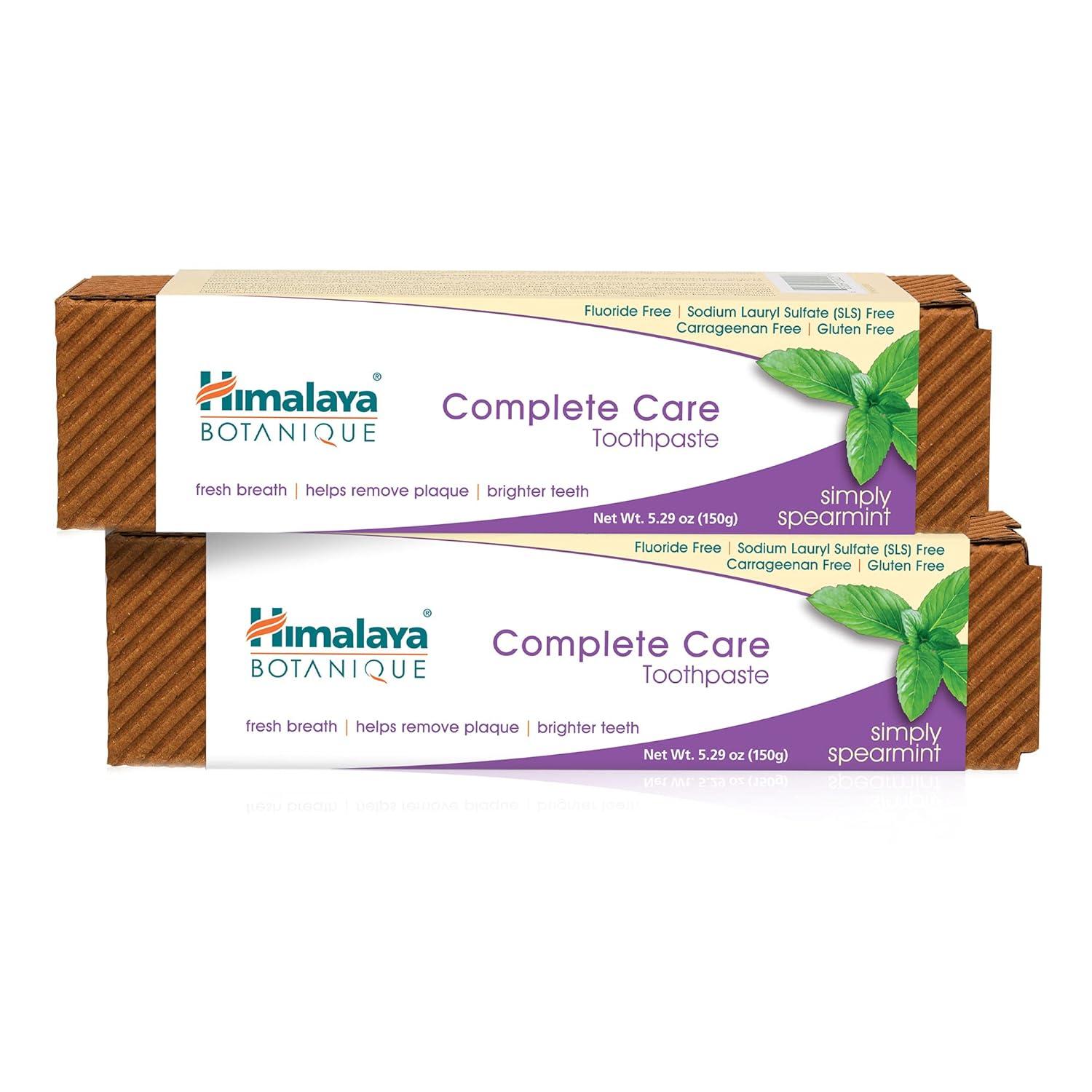 image:imageHimalaya Botanique Complete Care Toothpaste Herbal Peppermint Flavor Fights Plaque Freshens Breath Fluoride Free No Artificial Flavors SLS Free Cruelty Free Foaming 529 Oz 4 PackSpearmint