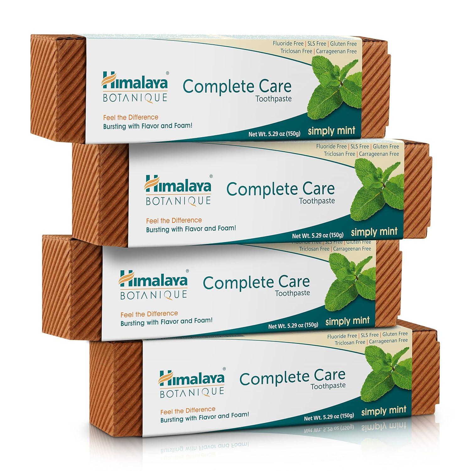 image:imageHimalaya Botanique Complete Care Toothpaste Herbal Peppermint Flavor Fights Plaque Freshens Breath Fluoride Free No Artificial Flavors SLS Free Cruelty Free Foaming 529 Oz 4 PackMint