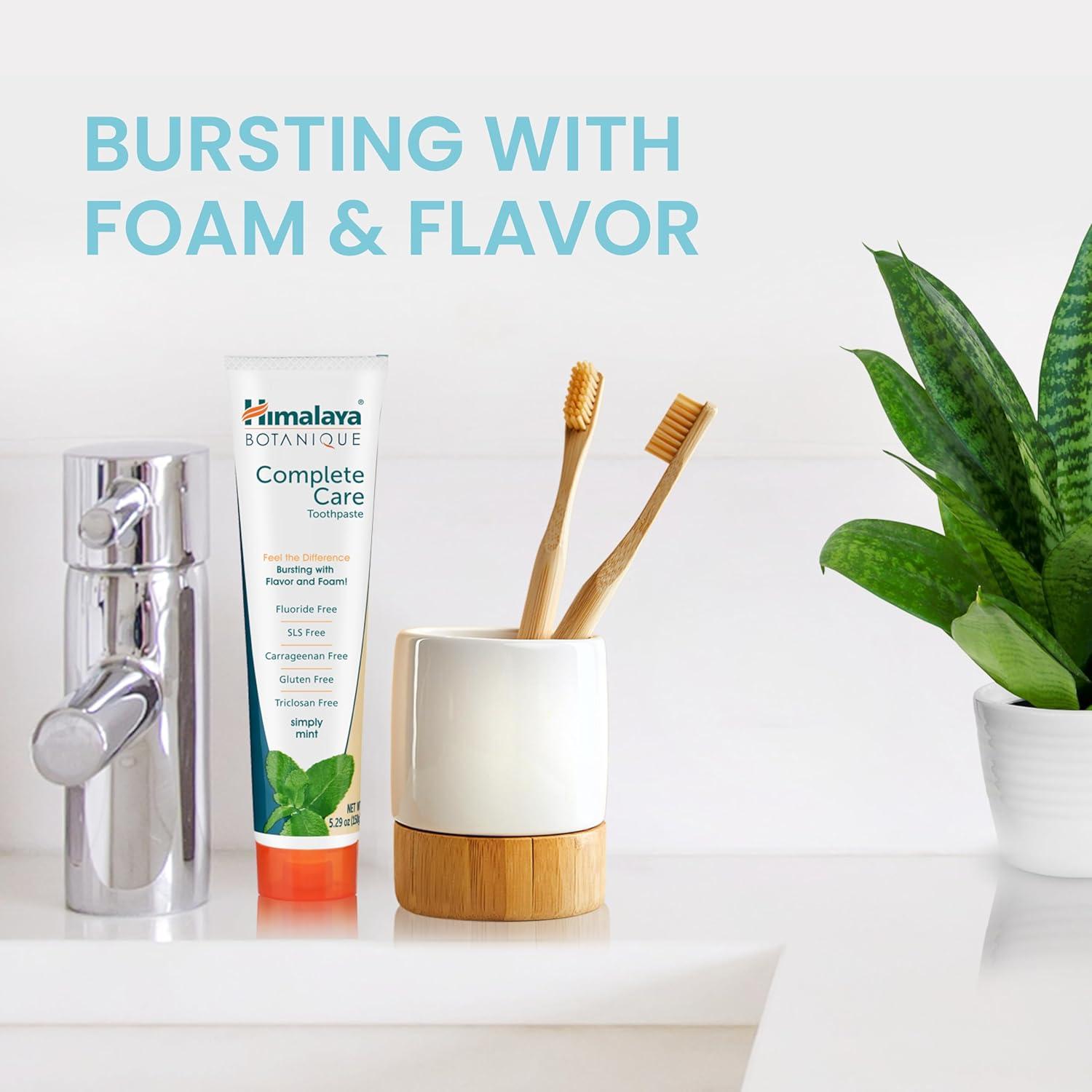 image:imageHimalaya Botanique Complete Care Toothpaste Herbal Peppermint Flavor Fights Plaque Freshens Breath Fluoride Free No Artificial Flavors SLS Free Cruelty Free Foaming 529 Oz 4 PackMint