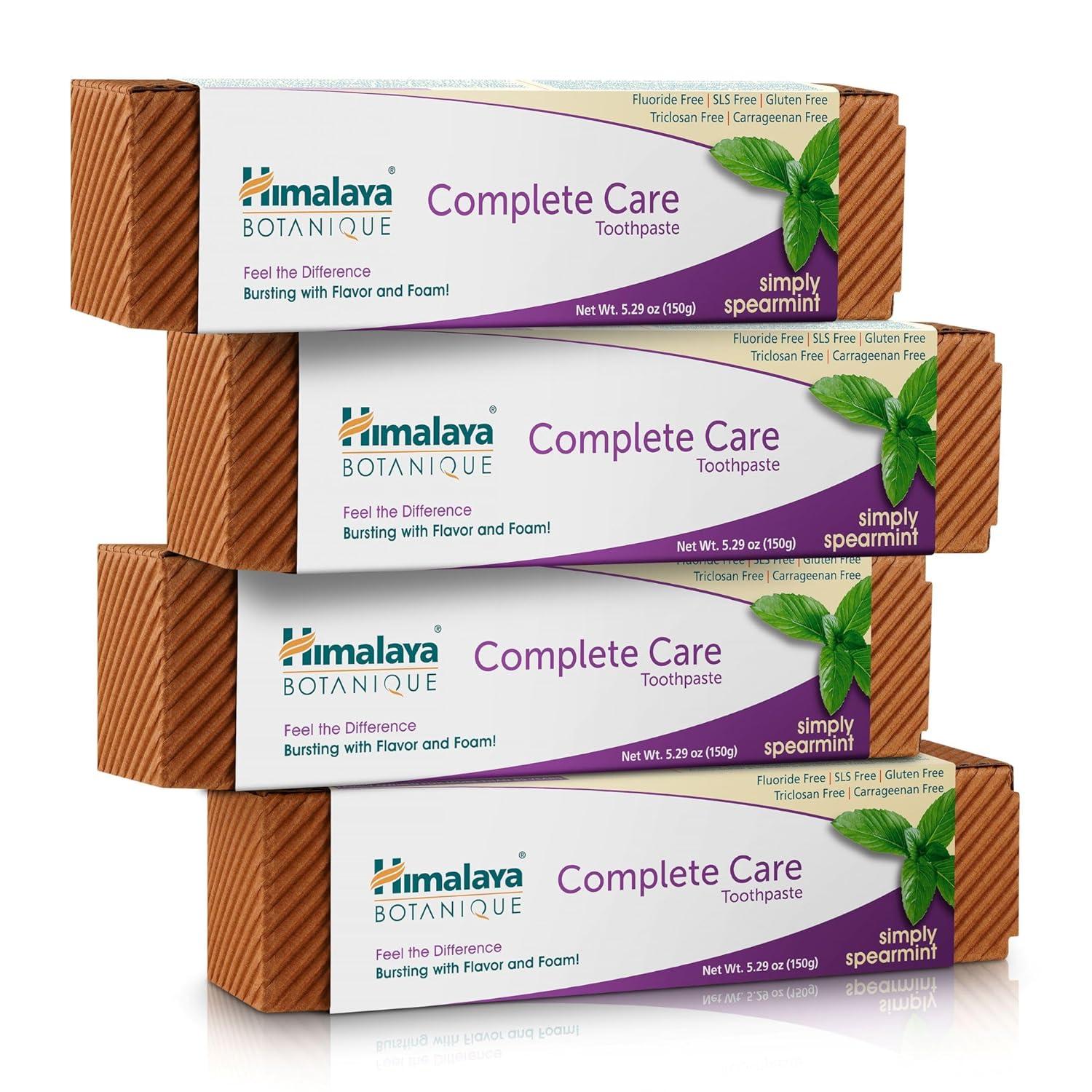 image:imageHimalaya Botanique Complete Care Toothpaste Herbal Peppermint Flavor Fights Plaque Freshens Breath Fluoride Free No Artificial Flavors SLS Free Cruelty Free Foaming 529 Oz 4 PackSpearmint