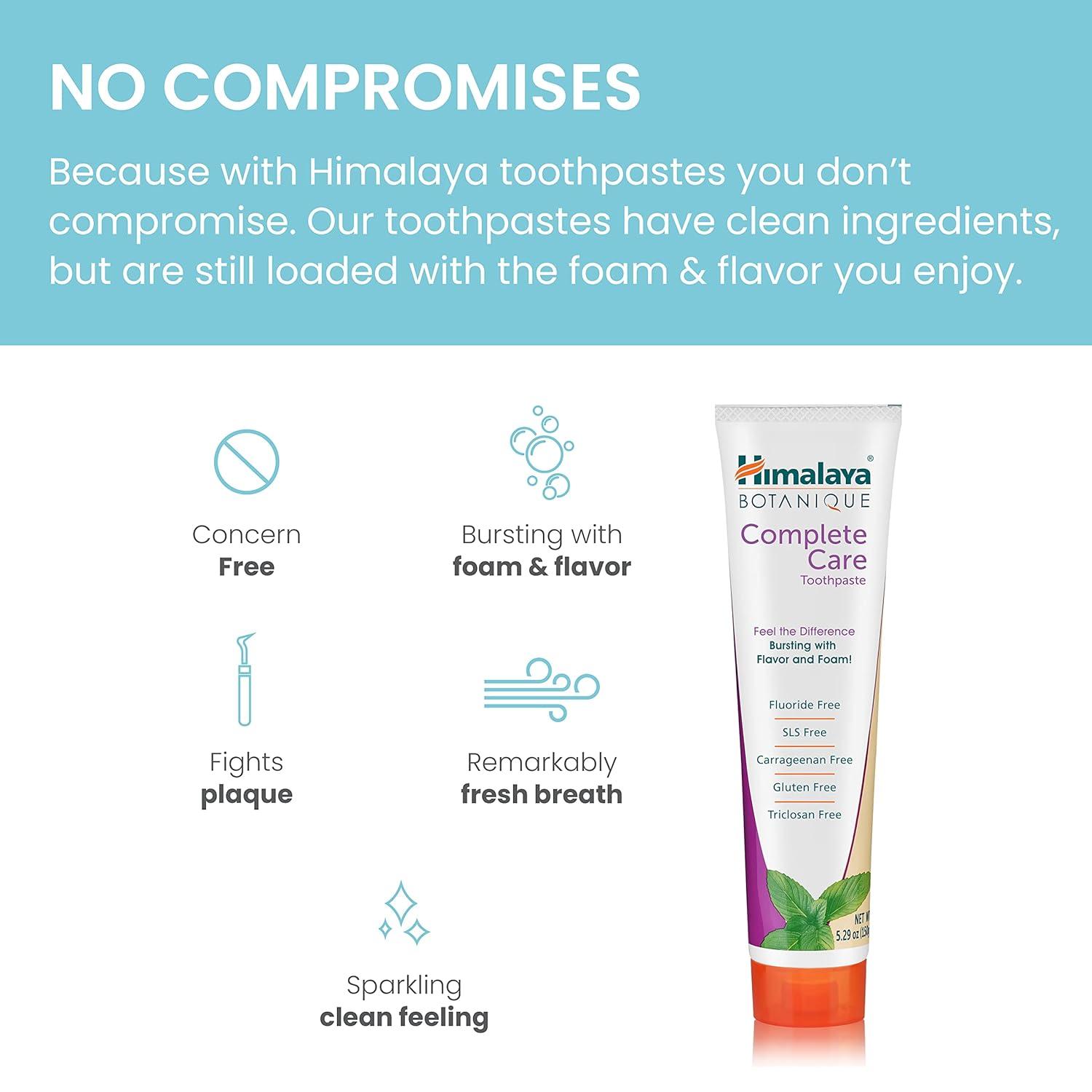 image:imageHimalaya Botanique Complete Care Toothpaste Herbal Peppermint Flavor Fights Plaque Freshens Breath Fluoride Free No Artificial Flavors SLS Free Cruelty Free Foaming 529 Oz 4 PackSpearmint