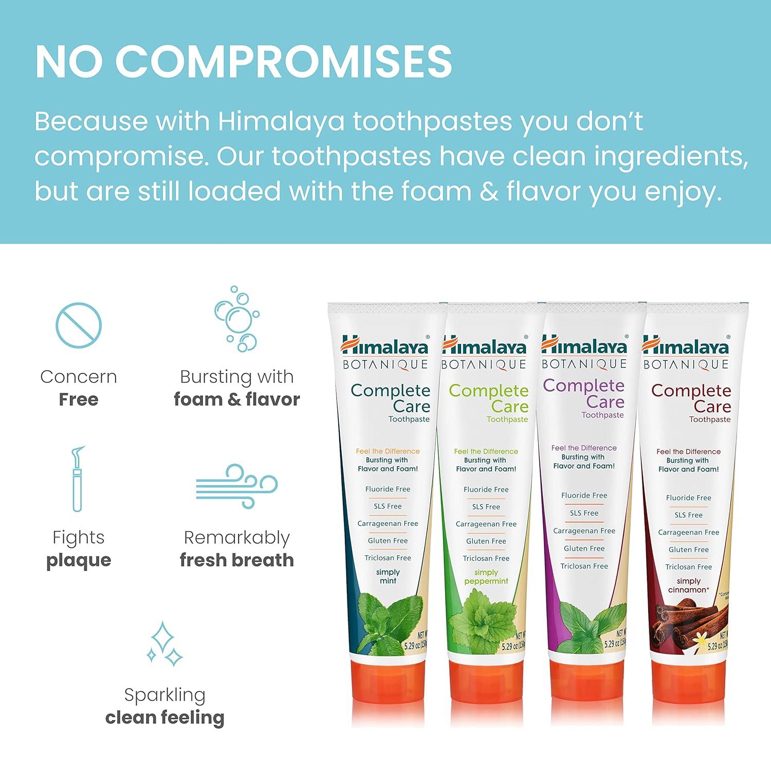 image:imageHimalaya Botanique Complete Care Toothpaste Herbal Peppermint Flavor Fights Plaque Freshens Breath Fluoride Free No Artificial Flavors SLS Free Cruelty Free Foaming 529 Oz 4 PackVariety