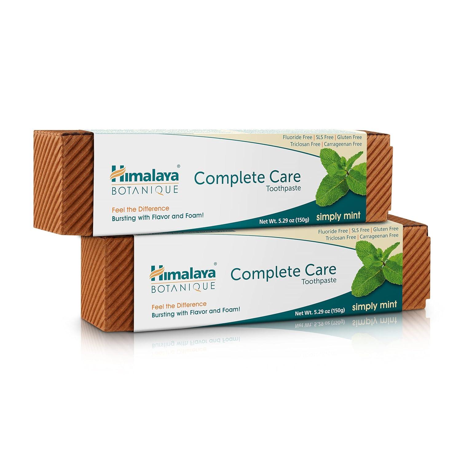 image:imageHimalaya Botanique Complete Care Toothpaste Herbal Peppermint Flavor Fights Plaque Freshens Breath Fluoride Free No Artificial Flavors SLS Free Cruelty Free Foaming 529 Oz 4 PackMint