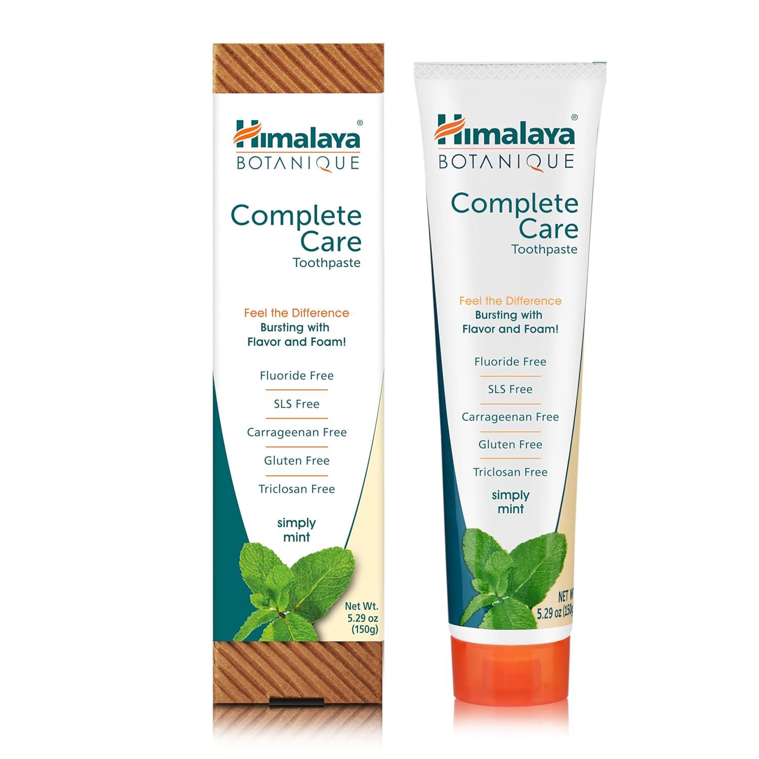 image:imageHimalaya Botanique Complete Care Toothpaste Herbal Peppermint Flavor Fights Plaque Freshens Breath Fluoride Free No Artificial Flavors SLS Free Cruelty Free Foaming 529 Oz 4 PackMint