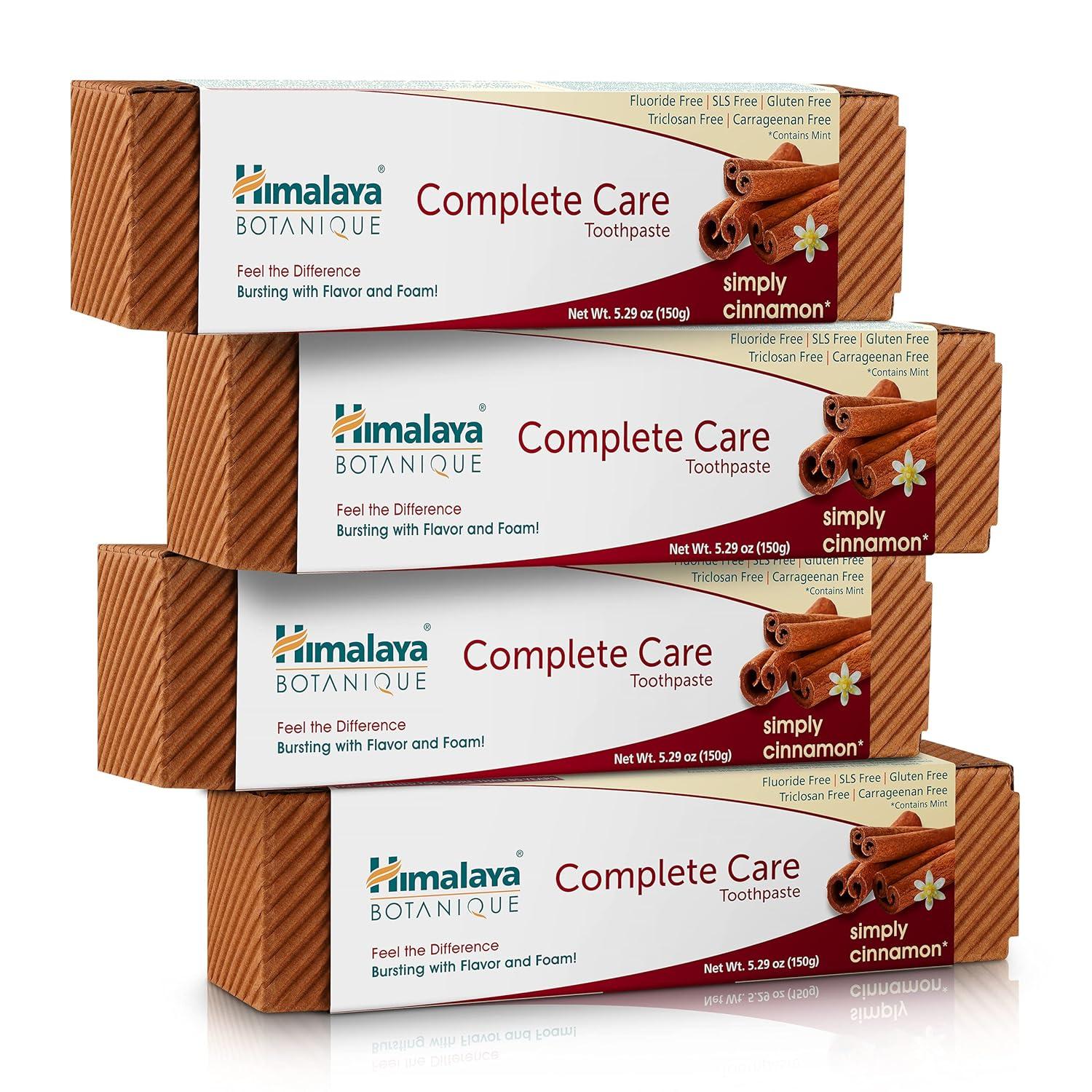 image:imageHimalaya Botanique Complete Care Toothpaste Herbal Peppermint Flavor Fights Plaque Freshens Breath Fluoride Free No Artificial Flavors SLS Free Cruelty Free Foaming 529 Oz 4 PackCinnamon