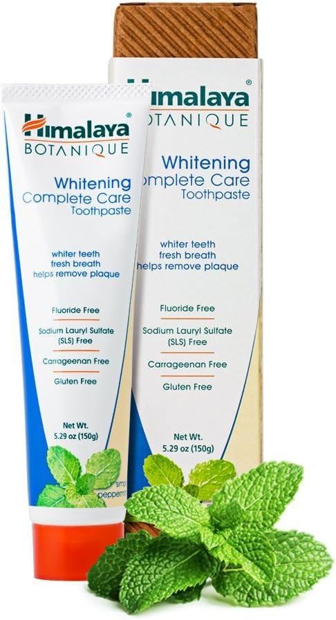 image:imageHimalaya Botanique Complete Care Whitening Toothpaste Simply Peppermint Fluoride Free for a Clean Mouth Whiter Teeth and Fresh Breath 529 oz 4 PackPeppermint