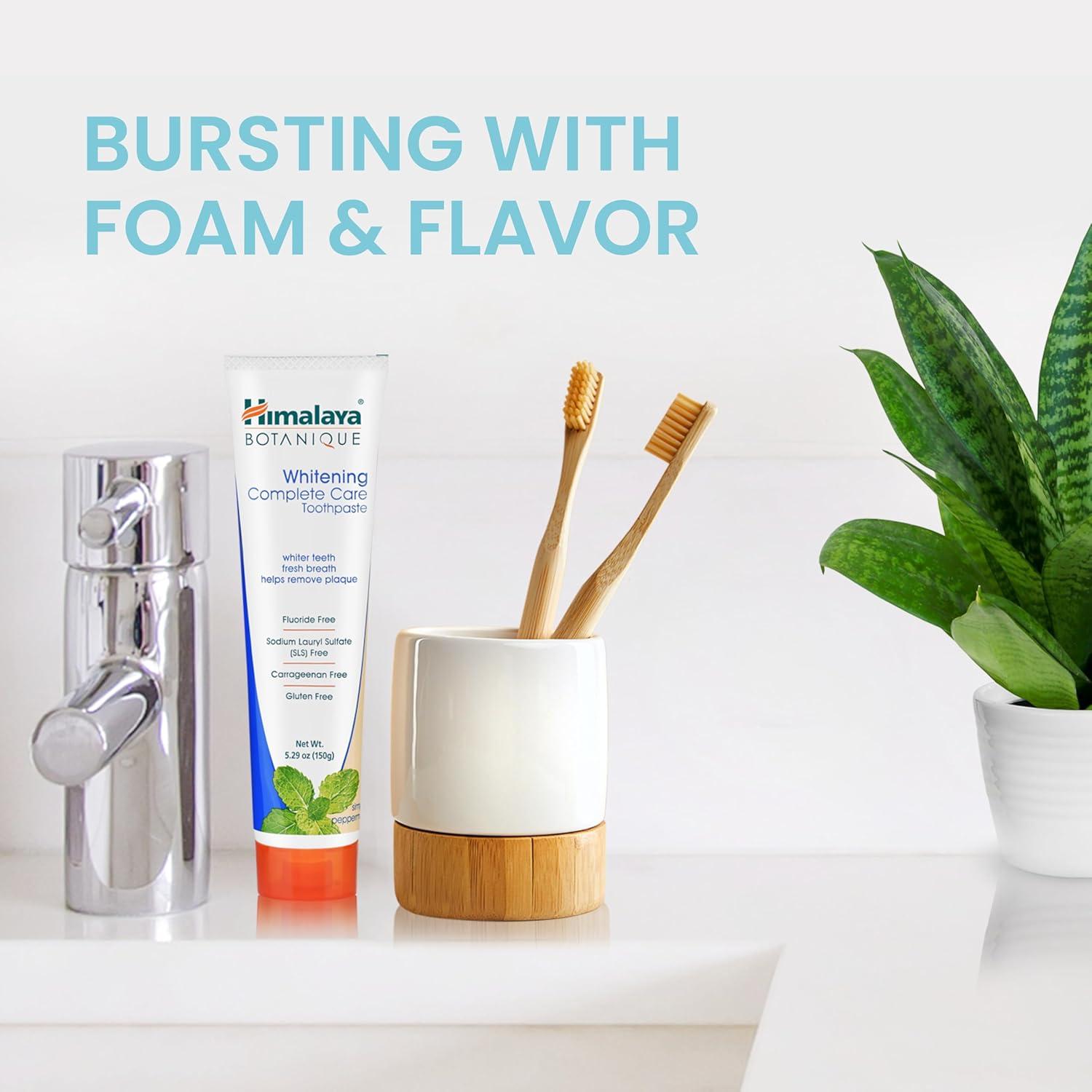 image:imageHimalaya Botanique Complete Care Whitening Toothpaste Simply Peppermint Fluoride Free for a Clean Mouth Whiter Teeth and Fresh Breath 529 oz 4 PackPeppermint