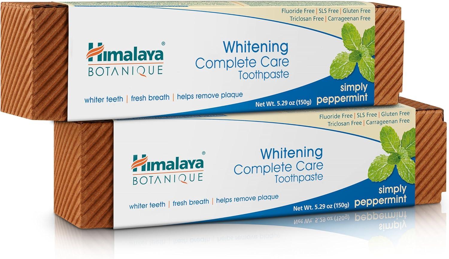 image:imageHimalaya Botanique Complete Care Whitening Toothpaste Simply Peppermint Fluoride Free for a Clean Mouth Whiter Teeth and Fresh Breath 529 oz 4 PackPeppermint