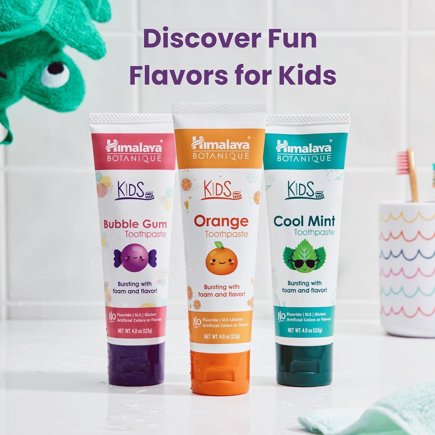 image:imageHimalaya Botanique Kids Toothpaste Cool Mint FluorideFree Gentle No Artificial Colors SLS Free Gluten Free Cruelty Free Vegan Foaming 4 Oz 1 PackBubblegum