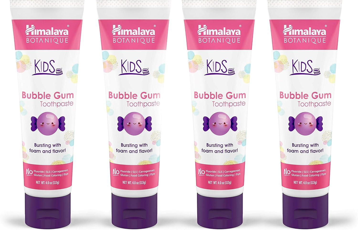 image:imageHimalaya Botanique Kids Toothpaste Cool Mint FluorideFree Gentle No Artificial Colors SLS Free Gluten Free Cruelty Free Vegan Foaming 4 Oz 1 PackBubblegum