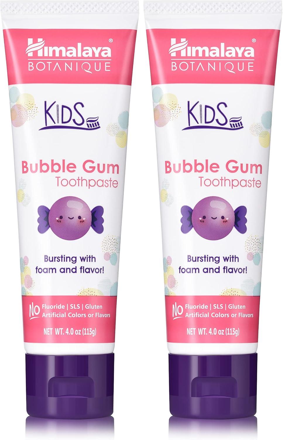 image:imageHimalaya Botanique Kids Toothpaste Cool Mint FluorideFree Gentle No Artificial Colors SLS Free Gluten Free Cruelty Free Vegan Foaming 4 Oz 1 PackBubblegum