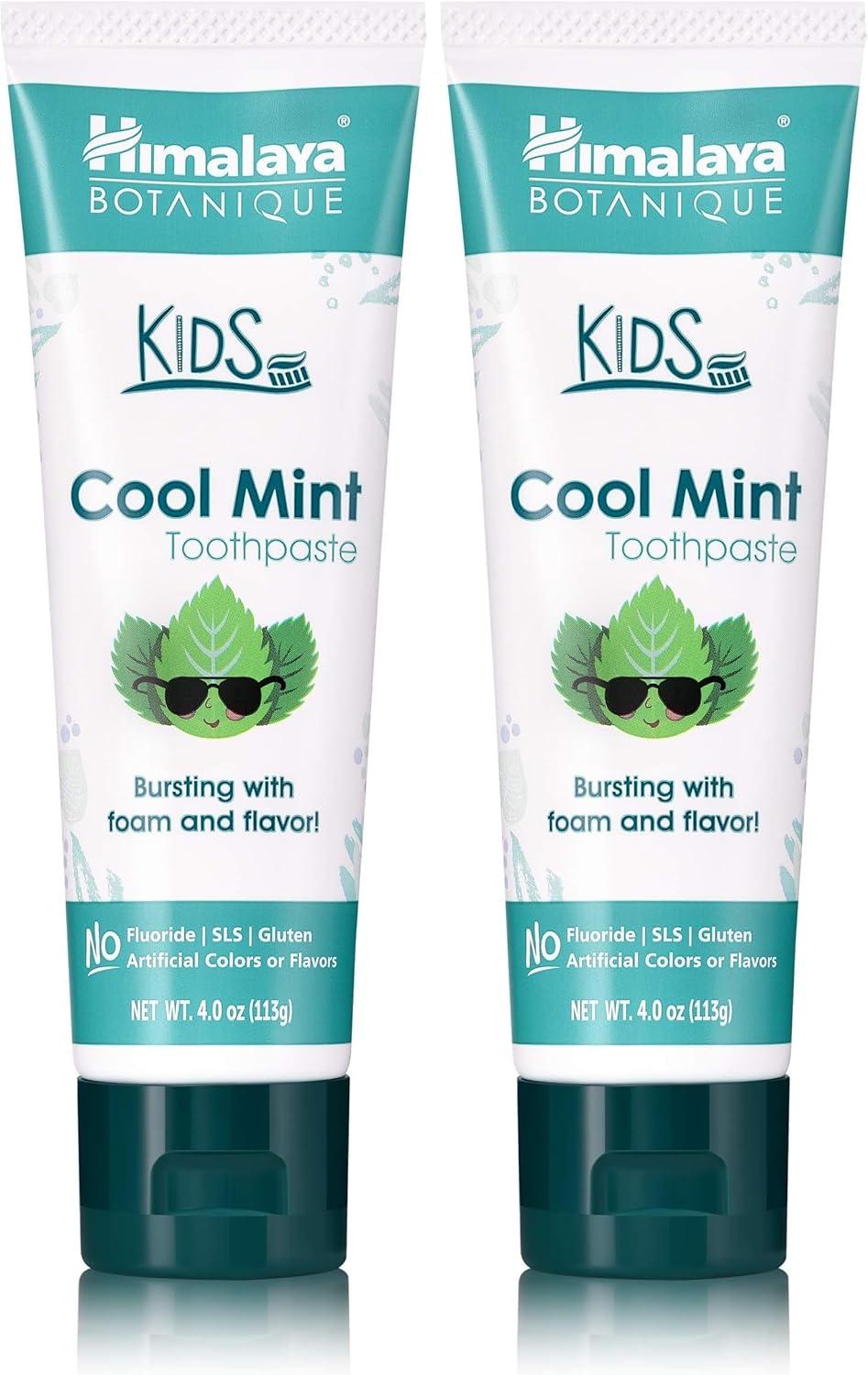 image:imageHimalaya Botanique Kids Toothpaste Cool Mint FluorideFree Gentle No Artificial Colors SLS Free Gluten Free Cruelty Free Vegan Foaming 4 Oz 1 PackMint