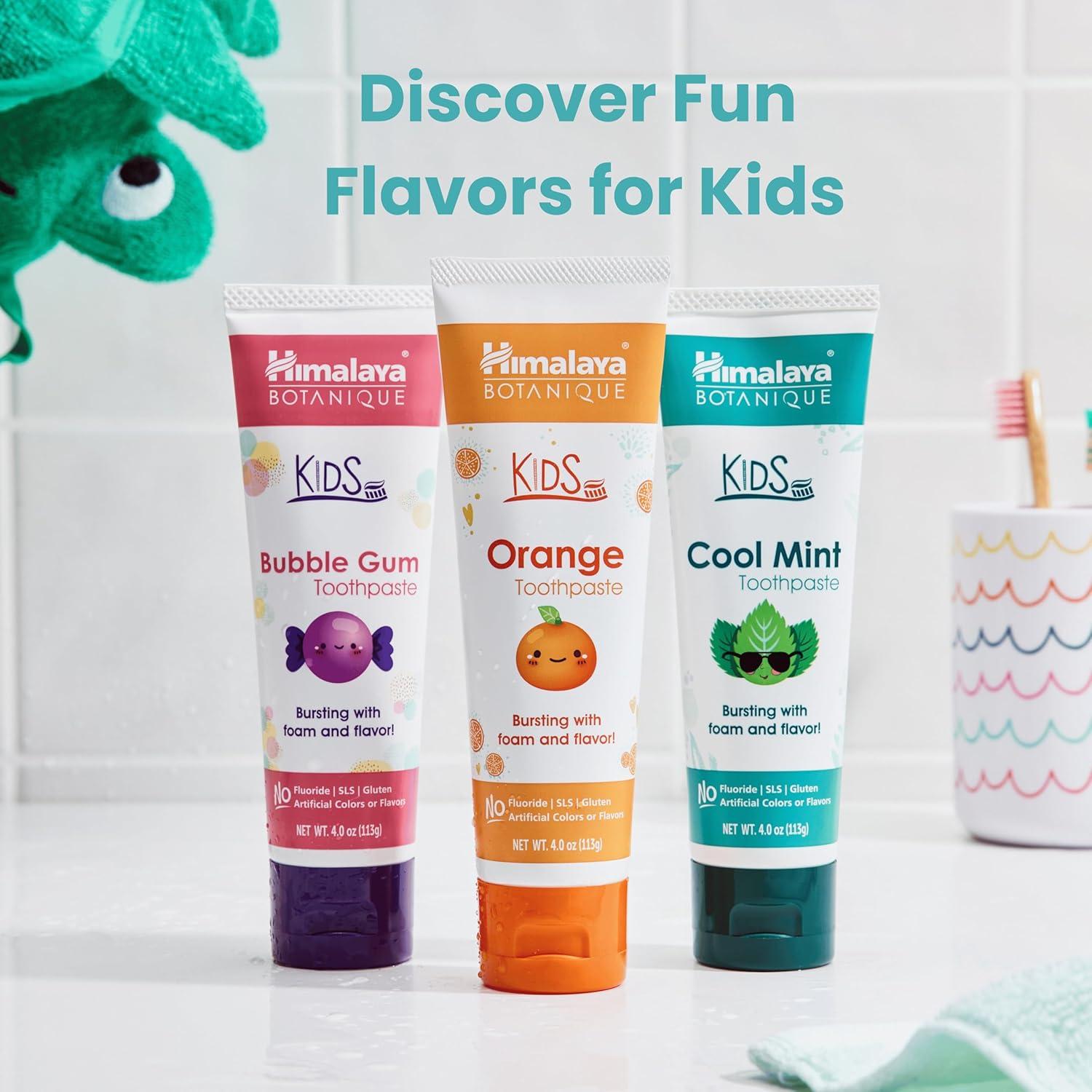 image:imageHimalaya Botanique Kids Toothpaste Cool Mint FluorideFree Gentle No Artificial Colors SLS Free Gluten Free Cruelty Free Vegan Foaming 4 Oz 1 PackMint