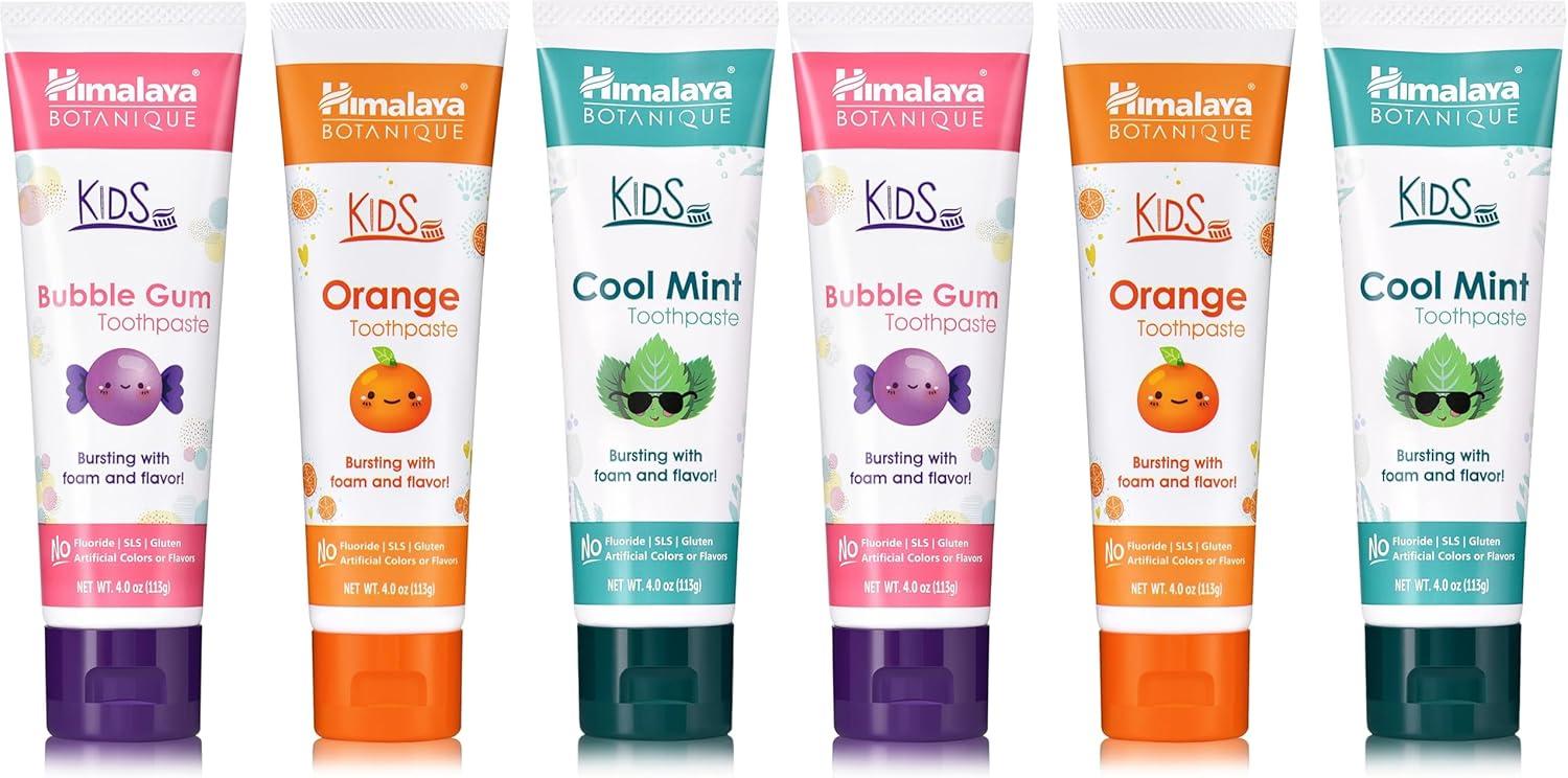 image:imageHimalaya Botanique Kids Toothpaste Cool Mint FluorideFree Gentle No Artificial Colors SLS Free Gluten Free Cruelty Free Vegan Foaming 4 Oz 1 PackVariety