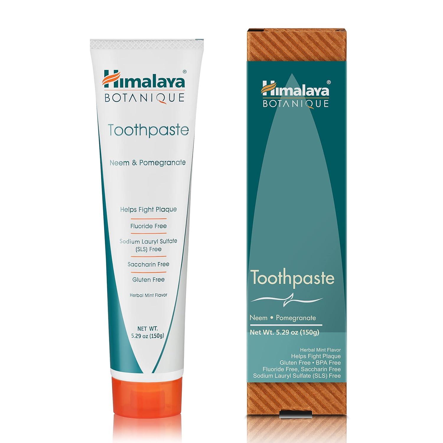 image:imageHimalaya Botanique Original Neem amp Pomegranate Botanical Toothpaste Fights Plaque Brightens Teeth Fluoride Free No Artificial Flavors SLS Free Cruelty Free Foaming Mint Flavor 529 Oz 2 PackPomegranate