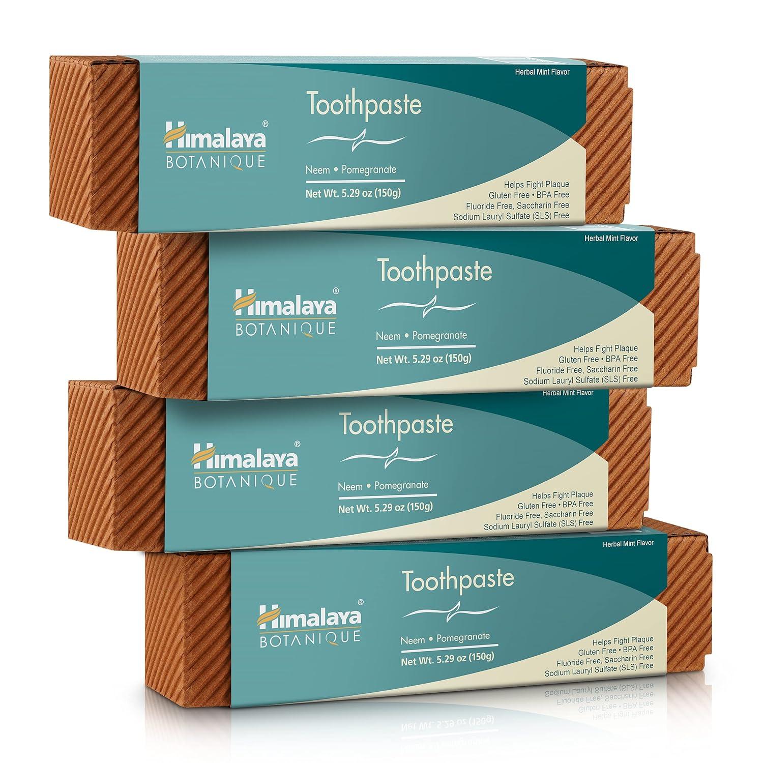 image:imageHimalaya Botanique Original Neem amp Pomegranate Botanical Toothpaste Fights Plaque Brightens Teeth Fluoride Free No Artificial Flavors SLS Free Cruelty Free Foaming Mint Flavor 529 Oz 2 PackPomegranate