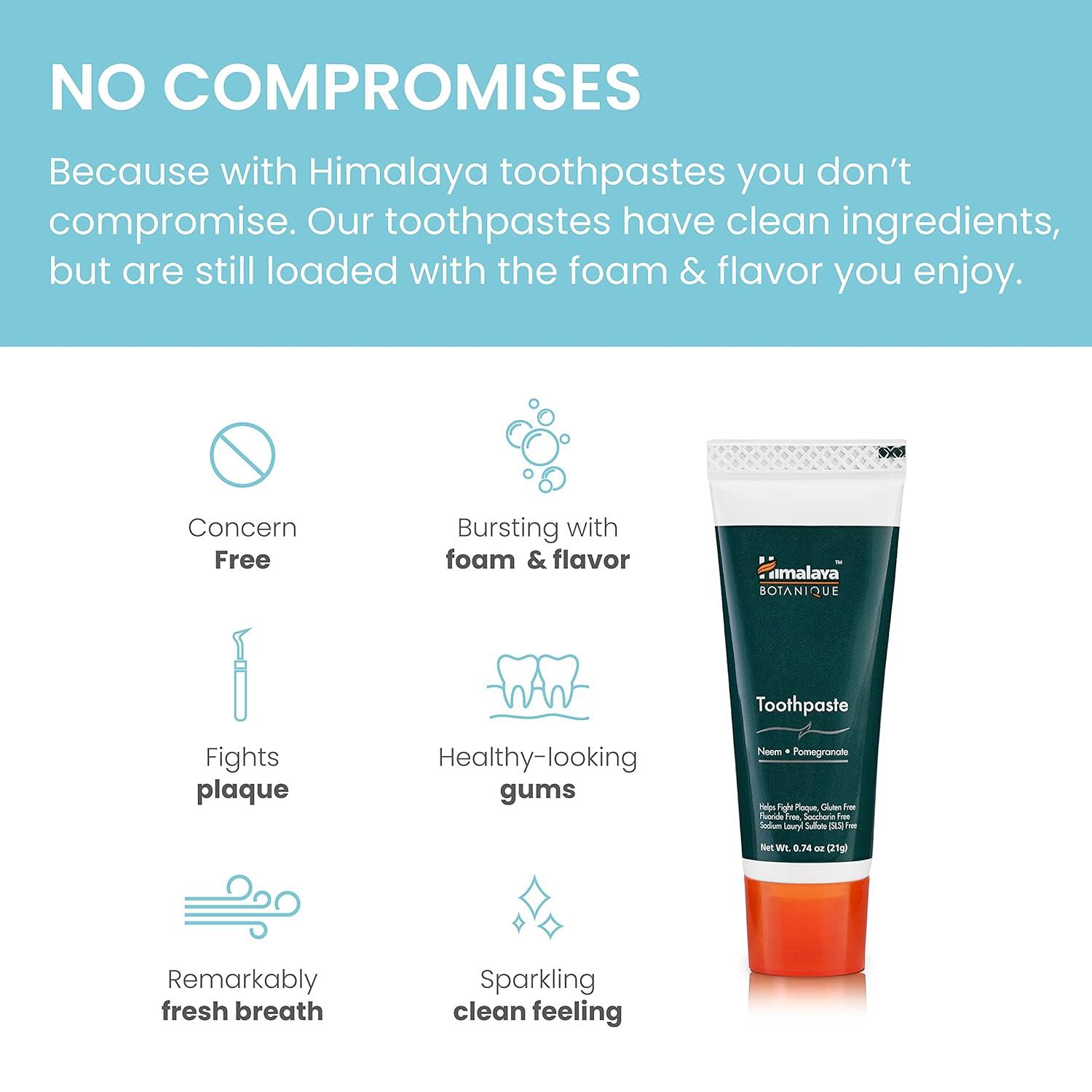 image:imageHimalaya Botanique Original Neem amp Pomegranate Botanical Toothpaste Fights Plaque Brightens Teeth Fluoride Free No Artificial Flavors SLS Free Cruelty Free Foaming Mint Flavor 529 Oz 2 PackPomegranate