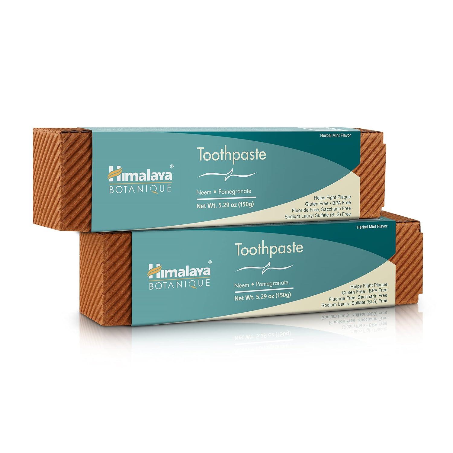 image:imageHimalaya Botanique Original Neem amp Pomegranate Botanical Toothpaste Fights Plaque Brightens Teeth Fluoride Free No Artificial Flavors SLS Free Cruelty Free Foaming Mint Flavor 529 Oz 2 PackPomegranate
