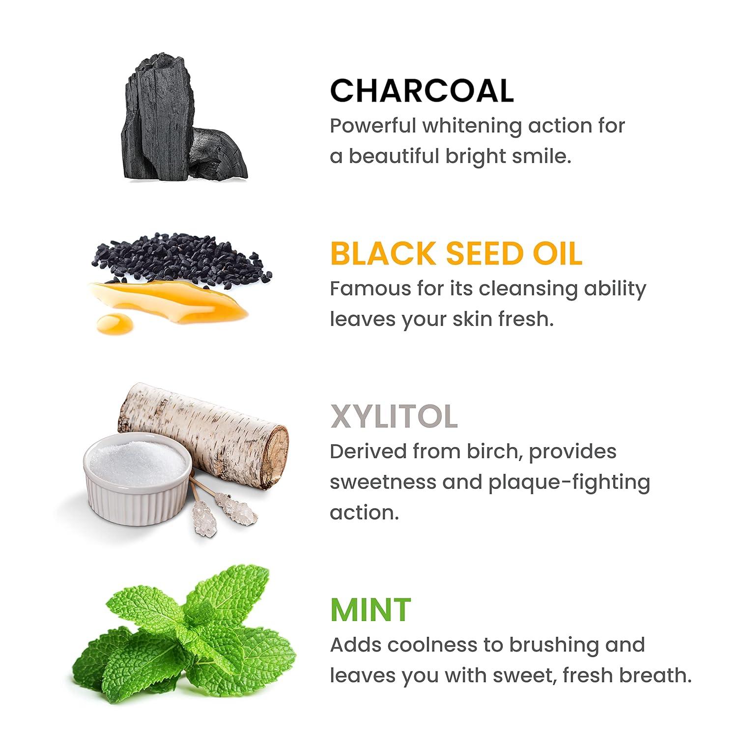 image:imageHimalaya Botanique Turmeric amp Coconut Oil Whitening Antiplaque Herbal Toothpaste Whitens Teeth Fluoride Free No Artificial Flavors SLS Free Vegan Cruelty Free Foaming Mint Flavor 4 Oz 2 PackCharcoal