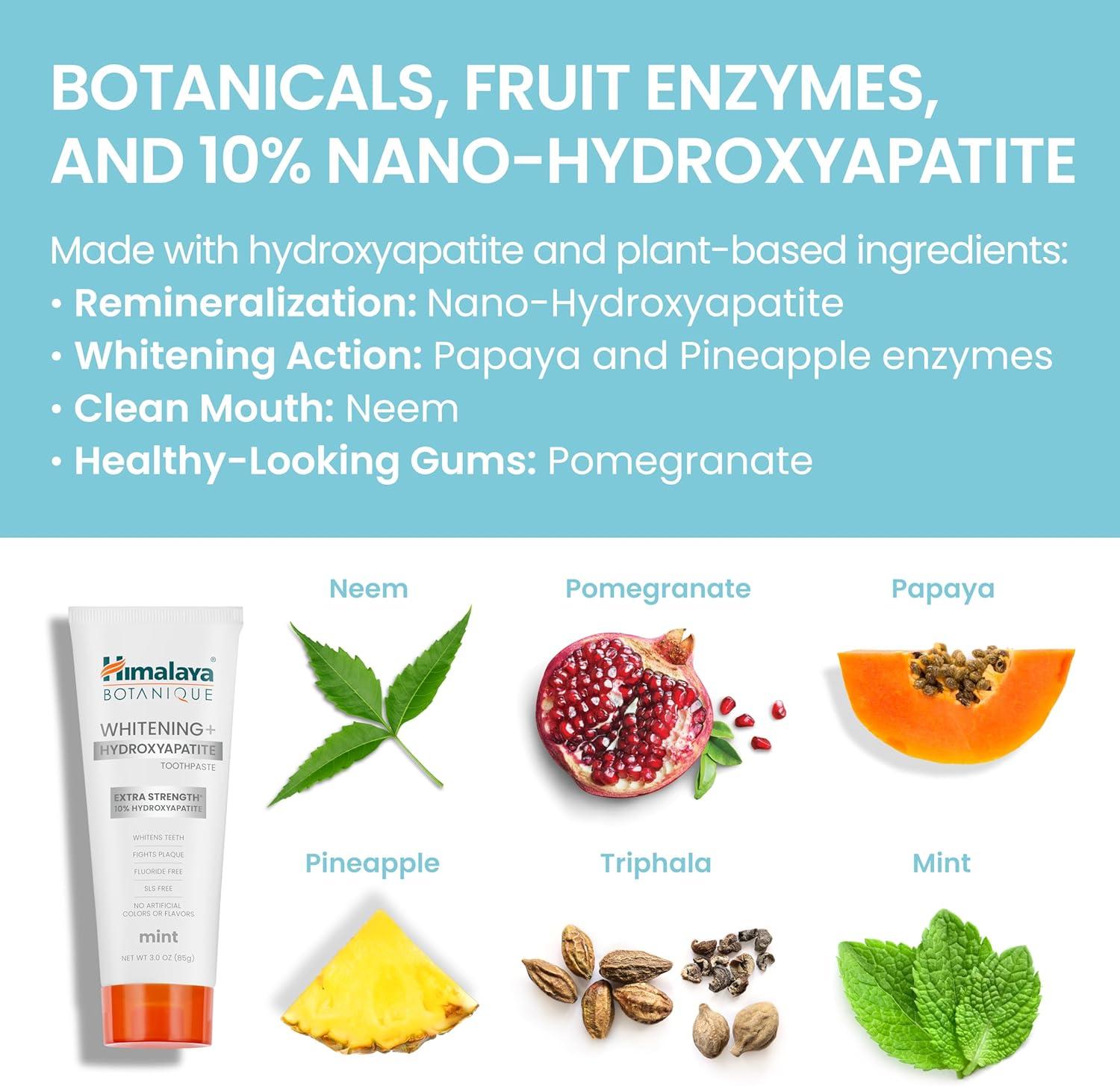 image:imageHimalaya Botanique Whitening Extra Strength Hydroxyapatite Toothpaste 10 Nano Hydroxyapatite to Support Remineralization amp Restore Enamel to Strengthen Teeth Vegan Mint Flavor 3 oz