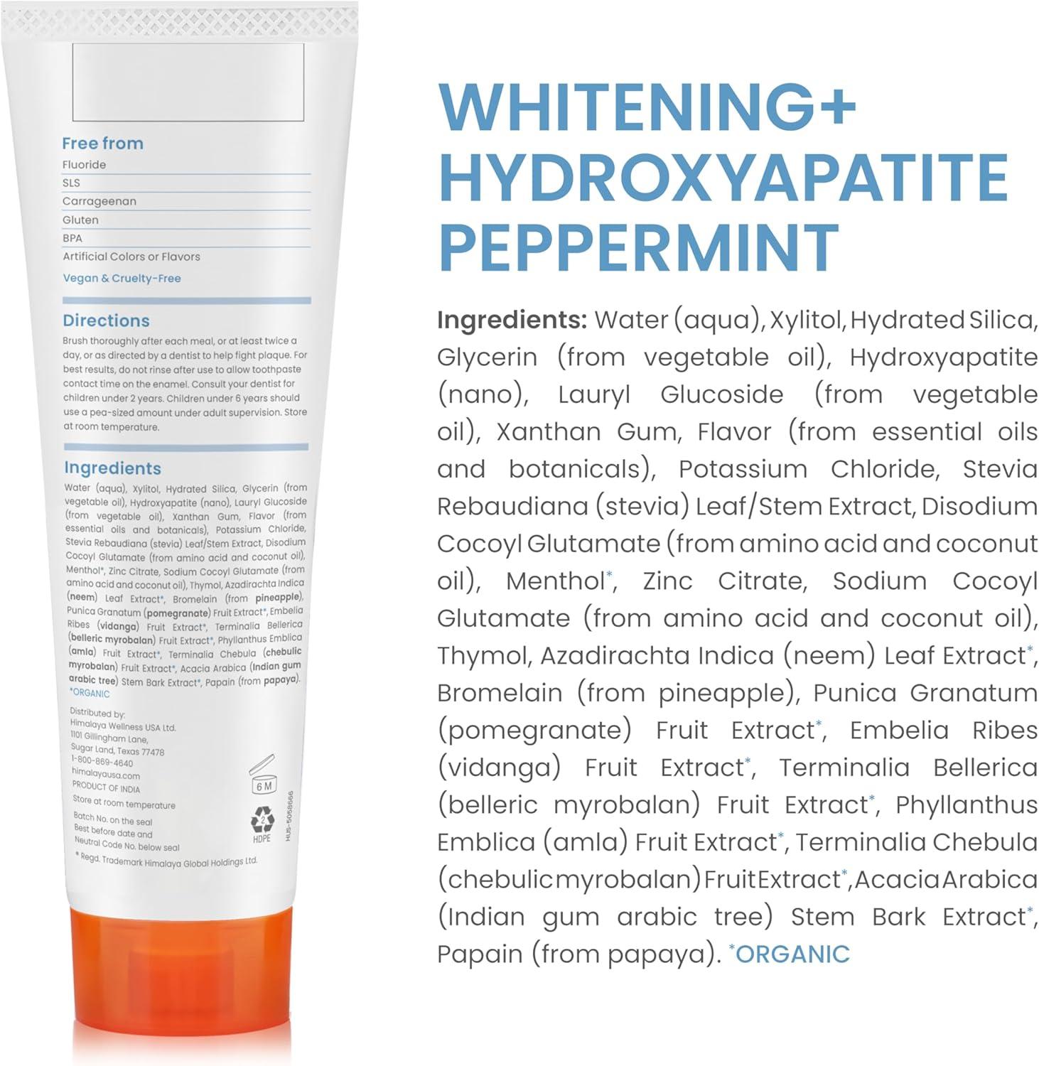 image:imageHimalaya Botanique Whitening Hydroxyapatite Toothpaste Peppermint Nano Hydroxyapatite to Support Remineralization and Restore Enamel Appropriate for Sensitive Teeth Vegan Gluten Free 4 ozPeppermint