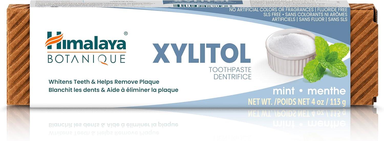 image:imageHimalaya Botanique Xylitol Toothpaste Mint Flavor Fluoride Free Toothpaste to Whiten Teeth Fight Plaque and for Fresh Breath Vegan Gluten Free No Artificial Flavors or Colors 4 oz4 Ounce Pack of 1