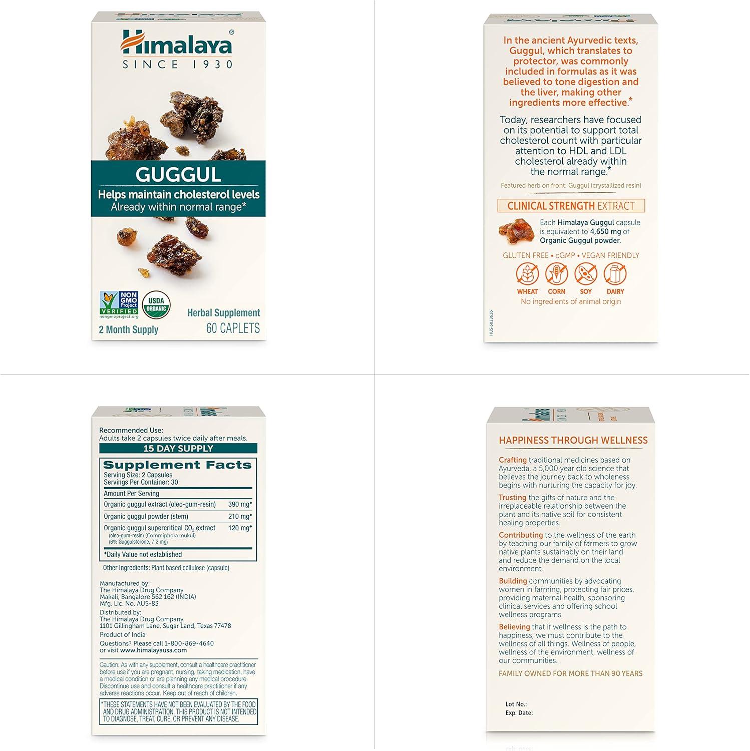 image:imageHimalaya Guggul Herbal Liver Support for Liver Detox Cholesterol HDL amp LDL Support Vegan NonGMO Gluten Free 720 mg 60 Capsules60 Count Pack of 1