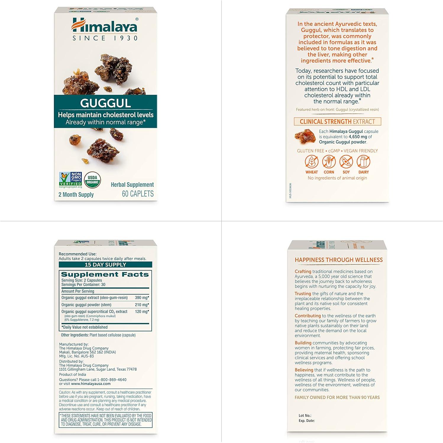 image:imageHimalaya Guggul Herbal Liver Support for Liver Detox Cholesterol HDL amp LDL Support Vegan NonGMO Gluten Free 720 mg 60 Capsules60 Count Pack of 2