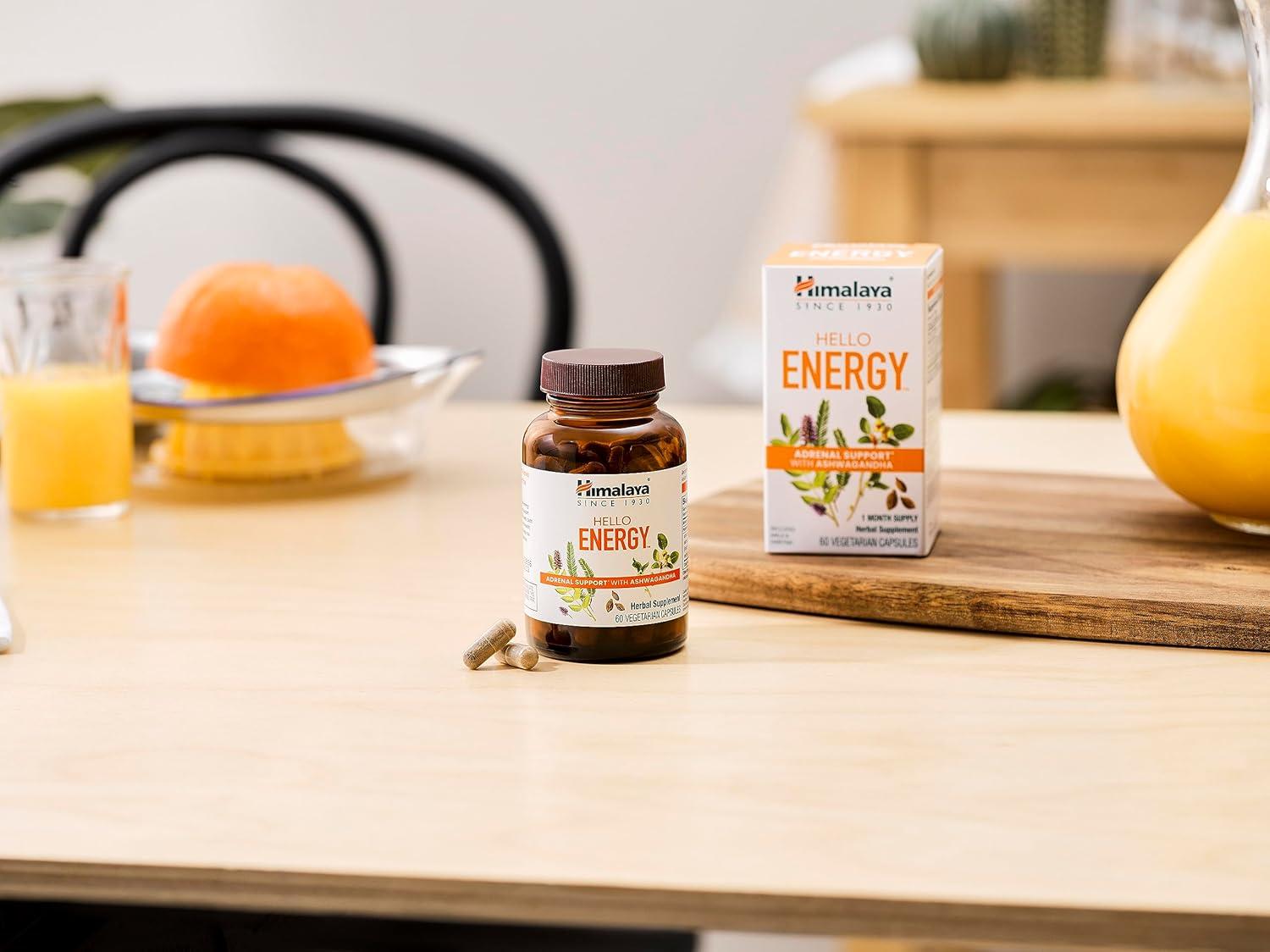 image:imageHimalaya Hello Energy Herbal Supplement with Ashwagandha Amla Haritaki Daily Energy Support Positivity Metabolism Caffeine Free Gluten Free NonGMO Vegan 60 Capsules 30 Day Supply