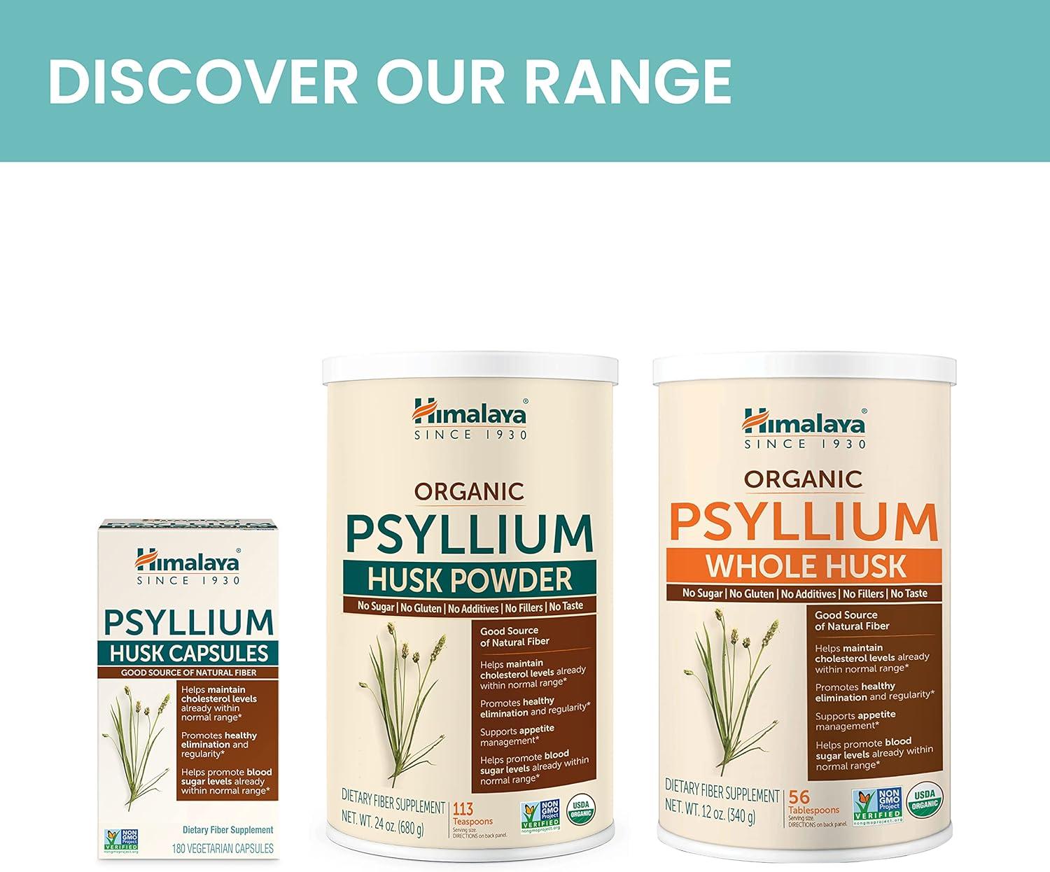 image:imageHimalaya Psyllium Husk Capsules Daily Fiber Supplement for Supporting Digestive Health and Regularity Vegan NonGMO Sugar Free Gluten Free 180 Capsules
