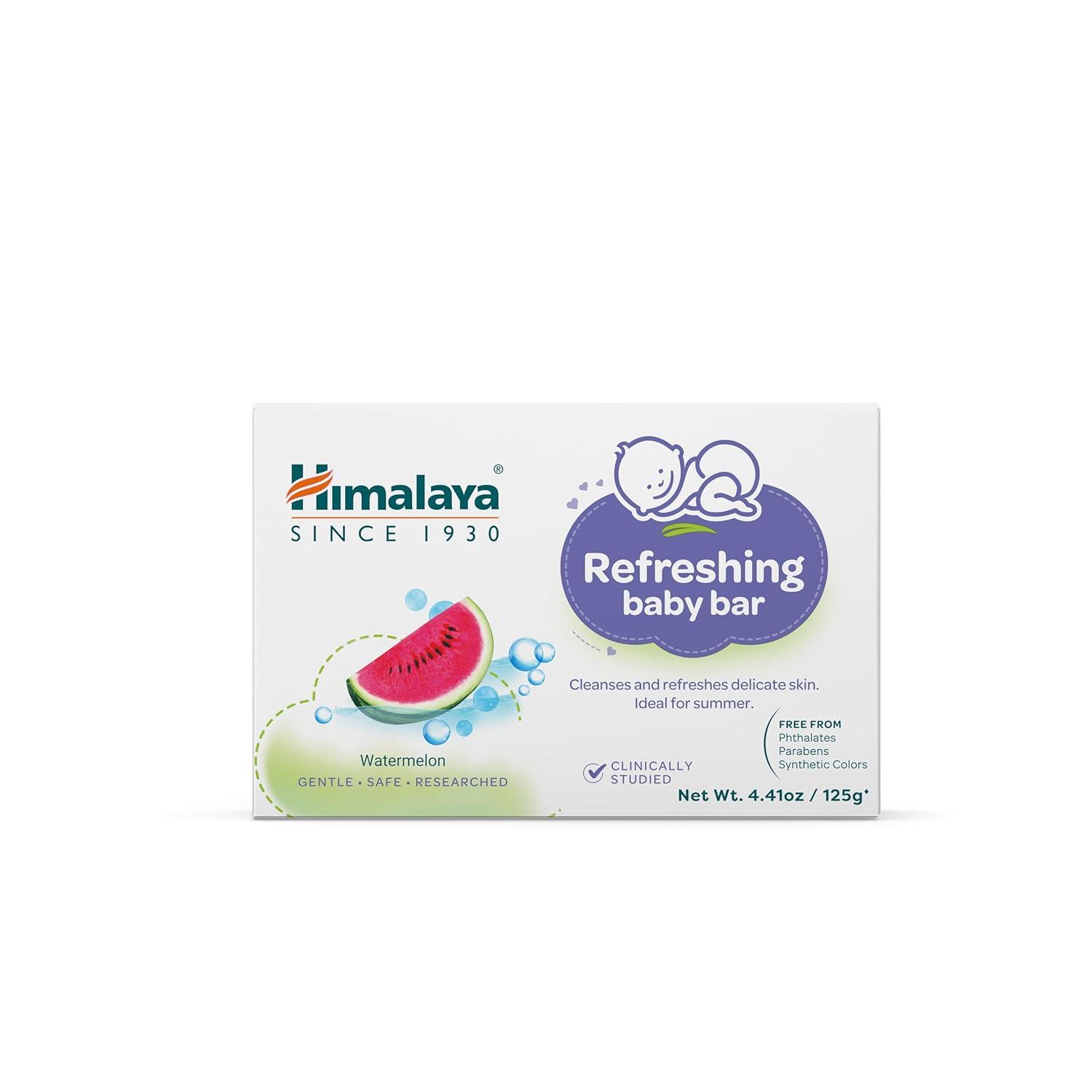 image:imageHimalaya Refreshing Baby Bar Gentle Herbal Cleanser for Babys Delicate Skin Soothes and Hydrates No PostBath Dryness Adds Freshness Clinically Studied 441 oz 125g 3 Pack