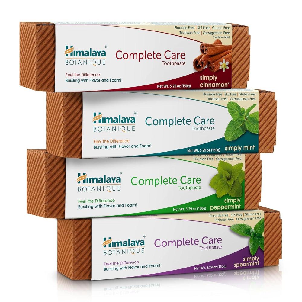 image:imageHimalaya Botanique Complete Care Toothpaste Herbal Peppermint Flavor Fights Plaque Freshens Breath Fluoride Free No Artificial Flavors SLS Free Cruelty Free Foaming 529 Oz 4 PackVariety