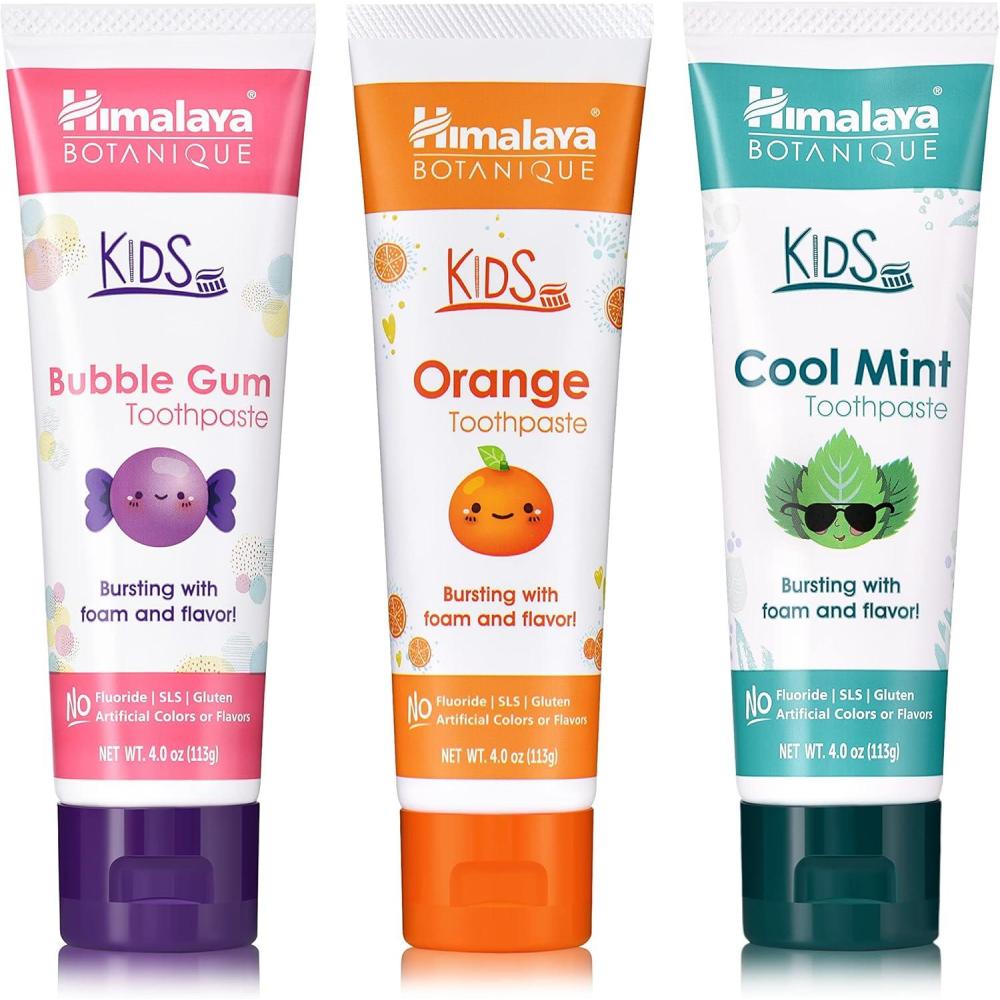 image:imageHimalaya Botanique Kids Toothpaste Cool Mint FluorideFree Gentle No Artificial Colors SLS Free Gluten Free Cruelty Free Vegan Foaming 4 Oz 1 PackVariety