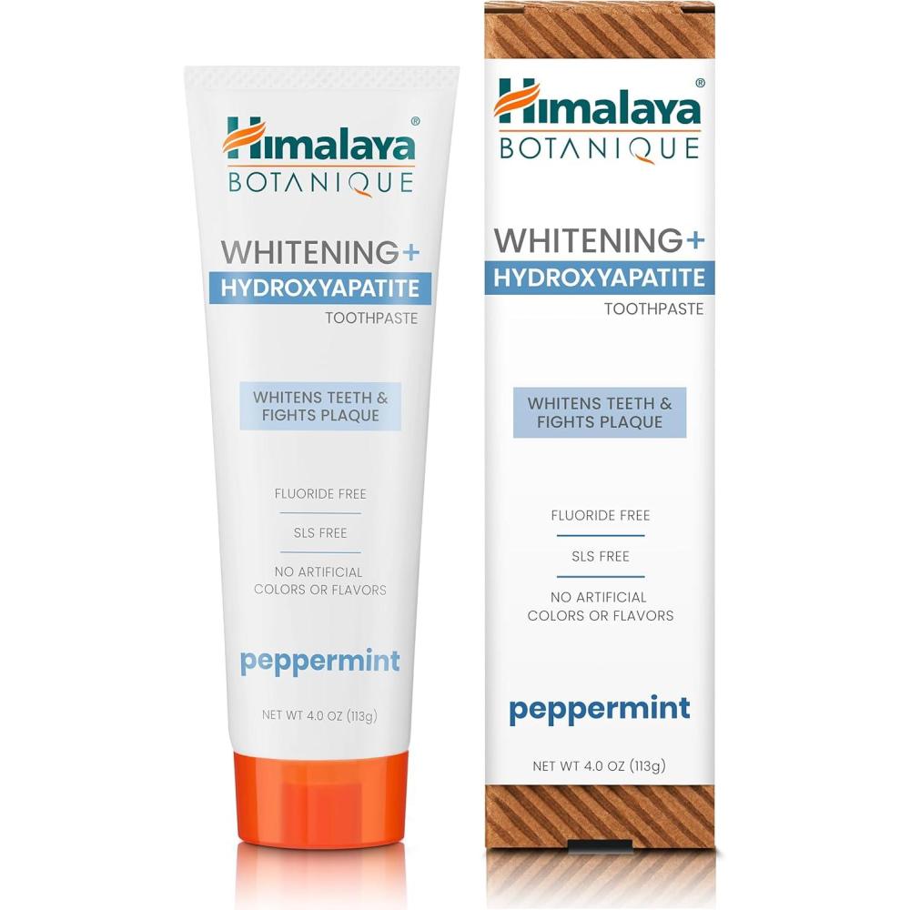 image:imageHimalaya Botanique Whitening Hydroxyapatite Toothpaste Peppermint Nano Hydroxyapatite to Support Remineralization and Restore Enamel Appropriate for Sensitive Teeth Vegan Gluten Free 4 ozPeppermint