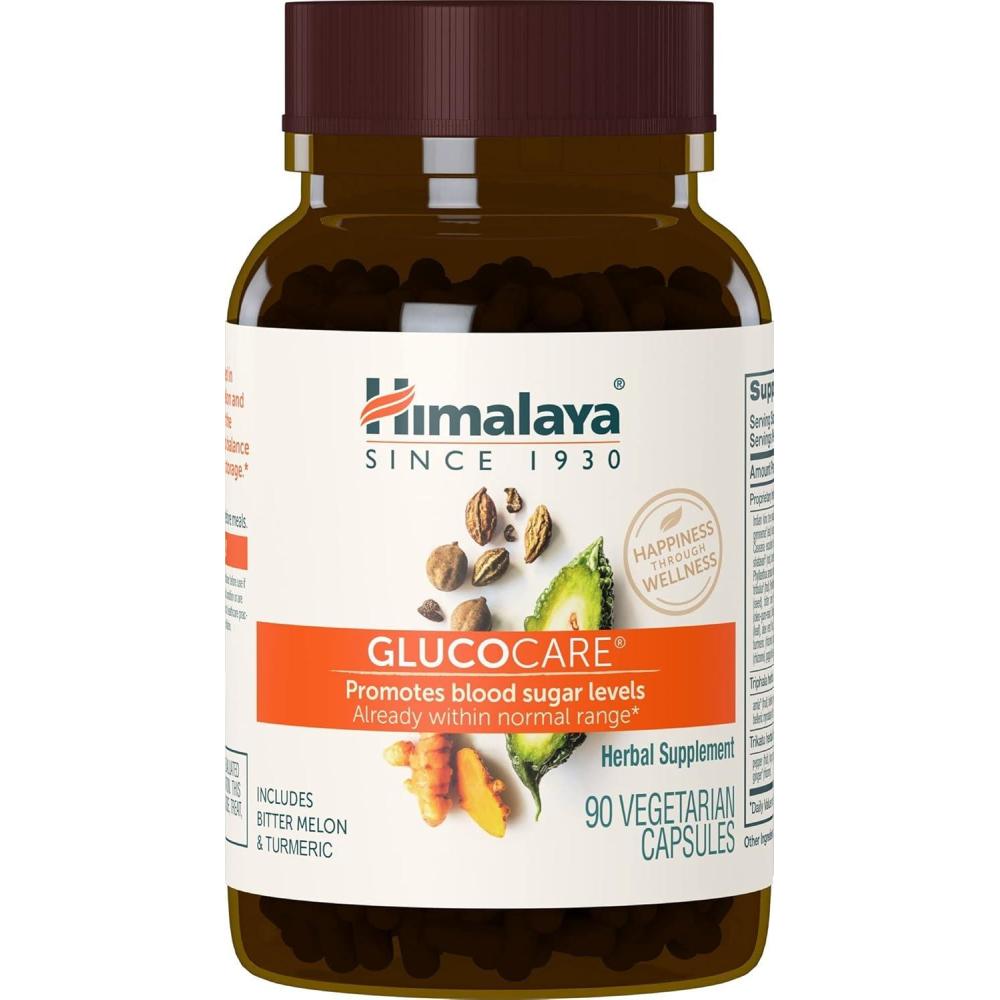 image:imageHimalaya GlucoCare Herbal Glucose Metabolism amp Pancreatic Support with Bitter Melon Gymnema Triphala amp Turmeric Natural Blood Sugar Support Vegan NonGMO GlutenFree 90 Capsules90 Count Pack of 1