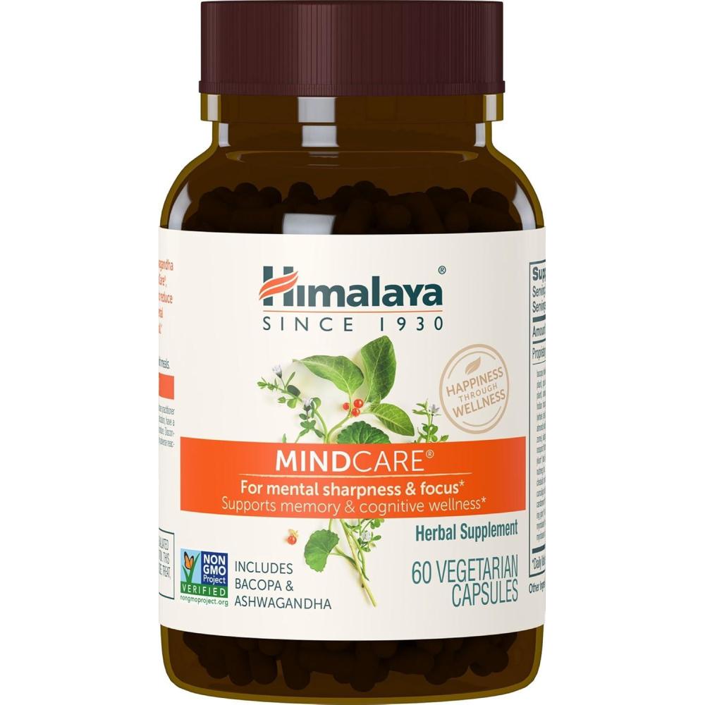 image:imageHimalaya MindCare Nootropic Brain Supplement Booster for Mental Sharpness Focus Memory and Cognitive Wellness 1170 mg 120 Capsules 1 Month Supply60 Count Pack of 1