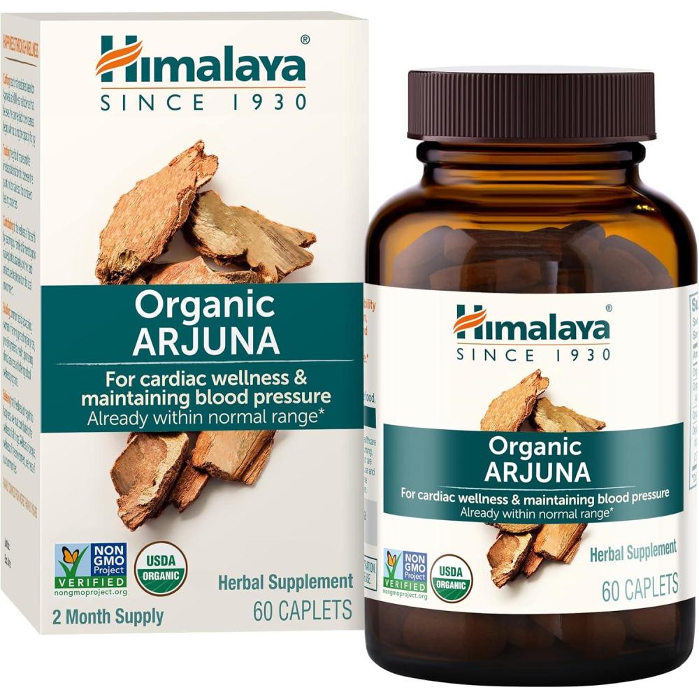 image:imageHimalaya Organic Arjuna 60 Day Supply Herbal Supplement Supporting Heart Health and Normal Blood Pressure USDA Organic Vegan NonGMO Gluten Free 700 mg 60 Caplets1