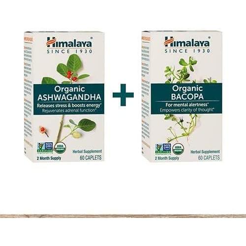image:imageHimalaya Organic Ashwagandha Organic Bacopa Brain Booster Kit Ashwagandha 670 mg for Energy Boost amp Stress Relief Bacopa 750mg Nootropic Brain Booster for Mental Focus Memory and Clarity