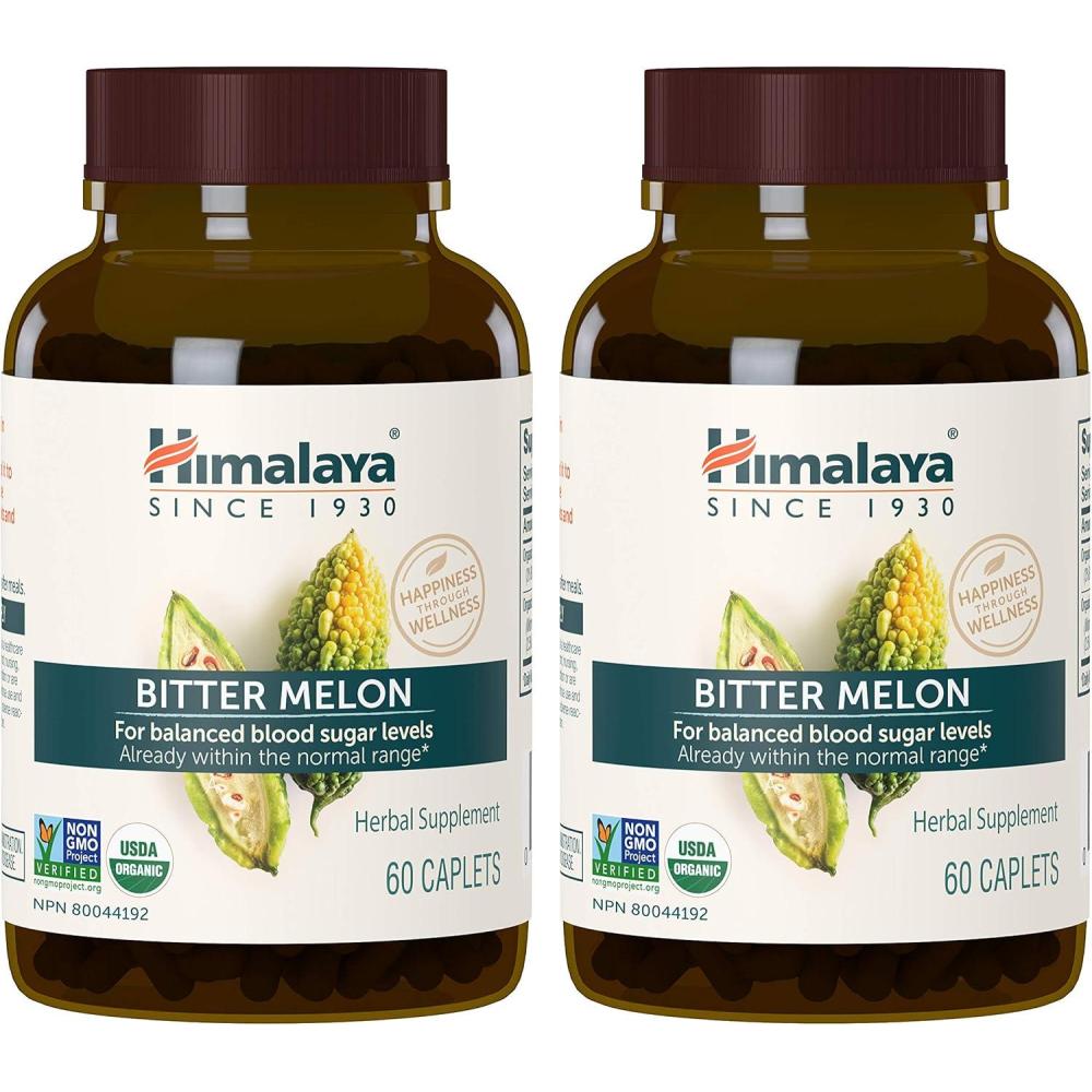 image:imageHimalaya Organic Bitter Melon Herbal Glucose Metabolism Support USDA Organic NonGMO Vegan Gluten Free Additive Free 660 mg 60 Caplets60 Count Pack of 2
