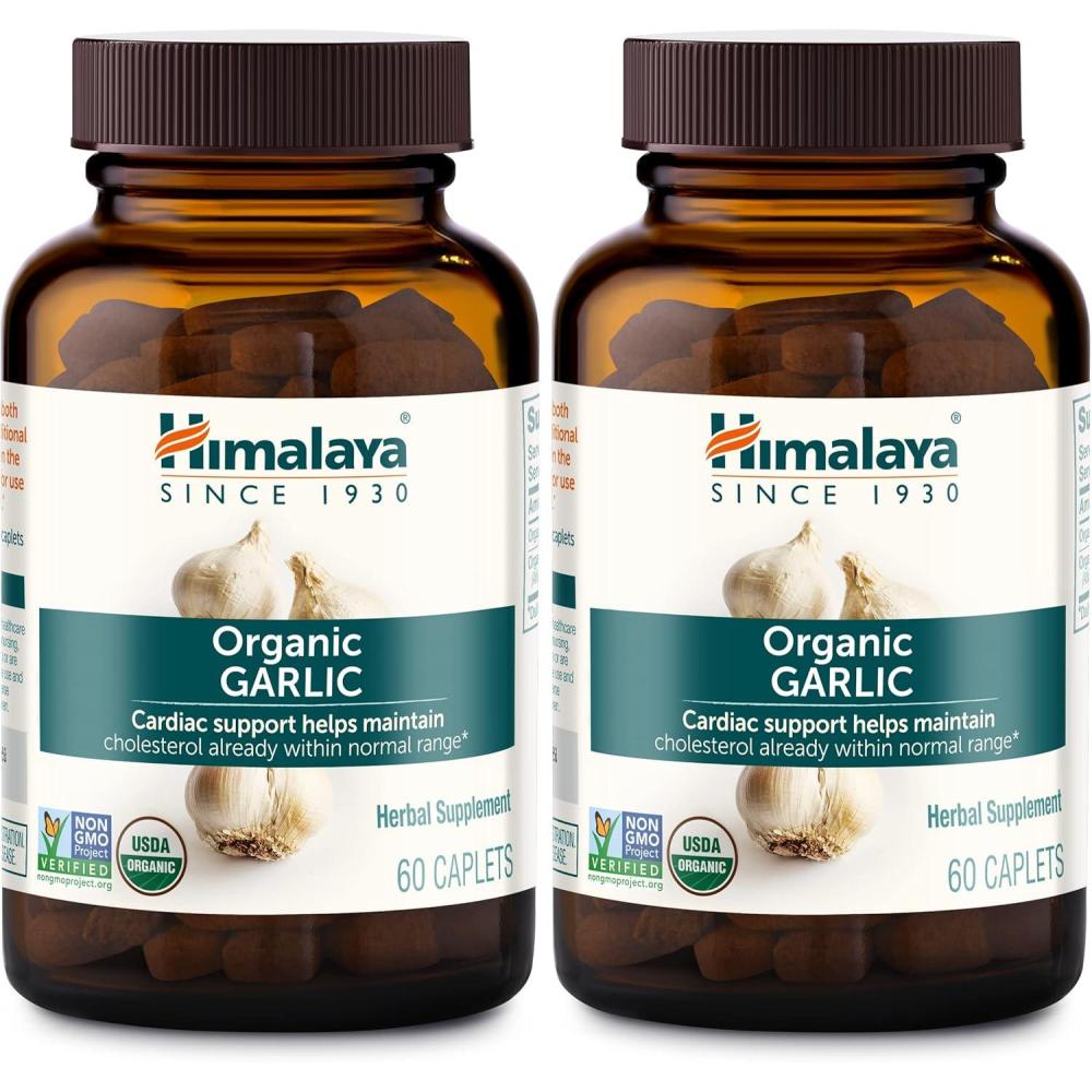image:imageHimalaya Organic Garlic Herbal Supplement for Lipid Metabolism and Immune Support Vegan NonGMO Gluten Free 1400 mg 60 Caplets60 Count Pack of 2