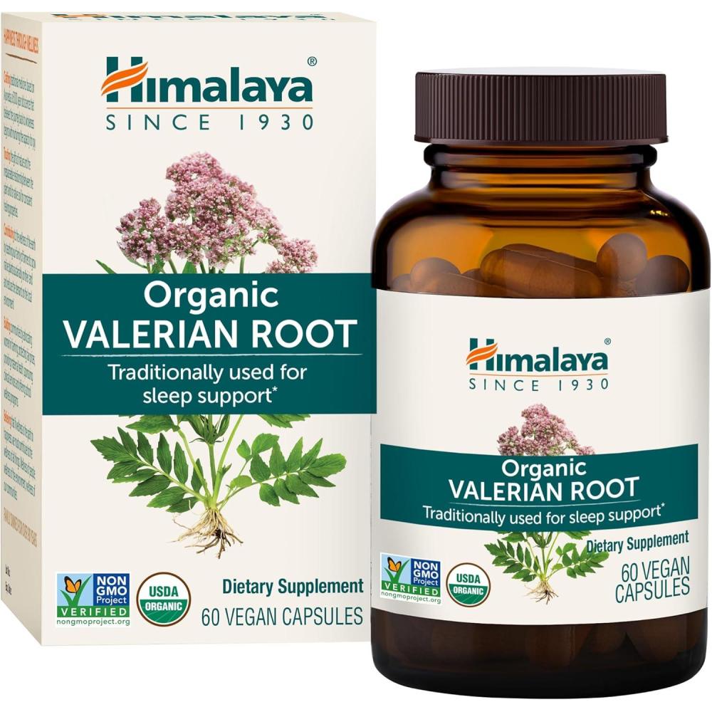 image:imageHimalaya Organic Valerian Root Herbal Sleep Support for Calm Relaxation USDA Organic NonGMO Vegan Gluten Free 1000 mg 60 Capsules