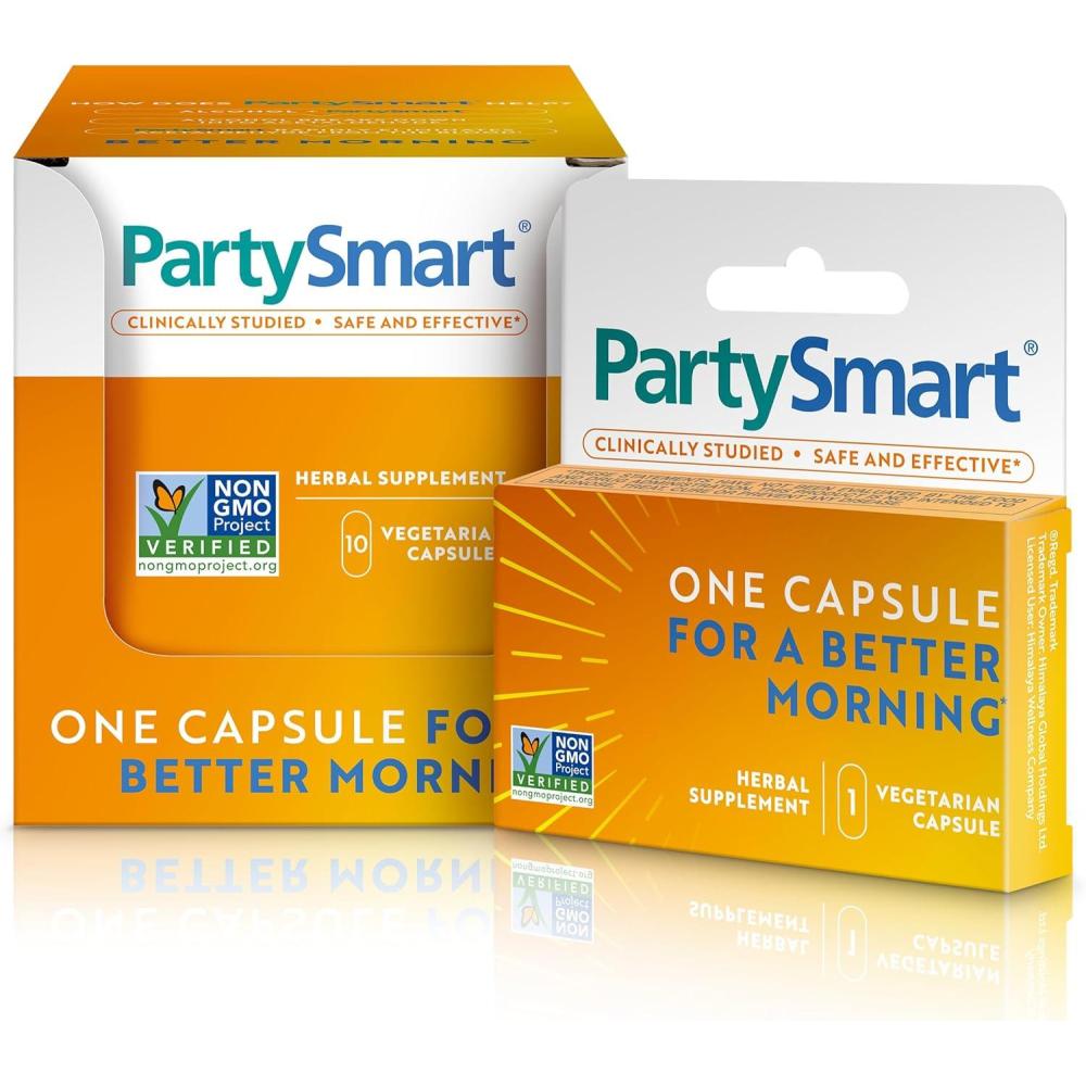image:imageHimalaya PartySmart 10 Individual Capsules Alcohol Breakdown Liver Support for a Better Morning After Drinking Plant Based Vegan NonGMO Gluten Free Clinically Studied Pack of 310 Count Pack of 1