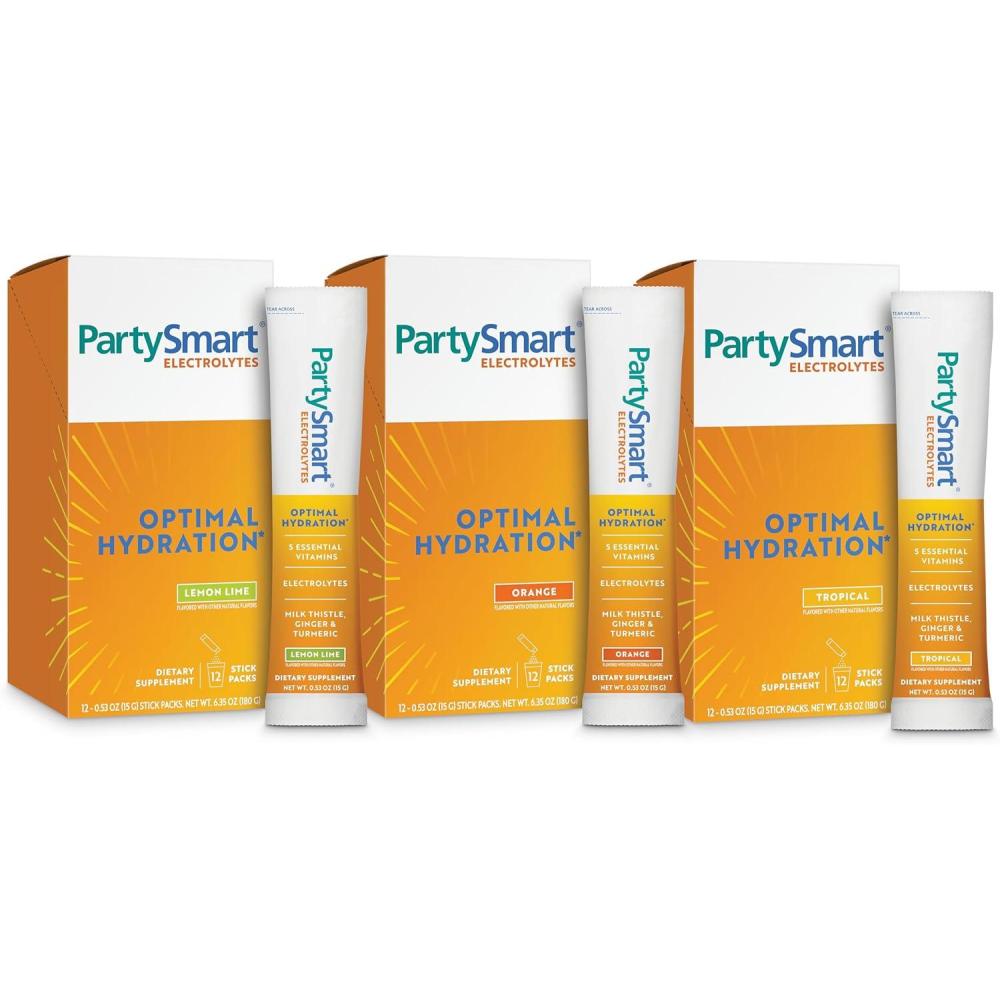 image:imageHimalaya PartySmart Electrolytes Flavor Variety Pack Supports Optimal Hydration with Vitamin C B12 B6 Niacin and Milk Thistle Vegan Gluten Free 1330 mg of 3 Key Electrolytes per Serving